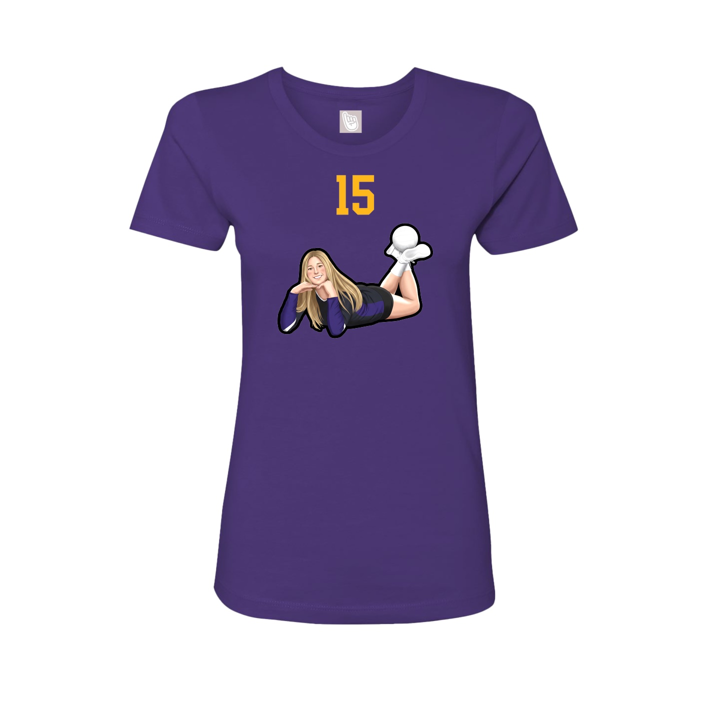 Fitted Women's Tee — Number Top in Purple
