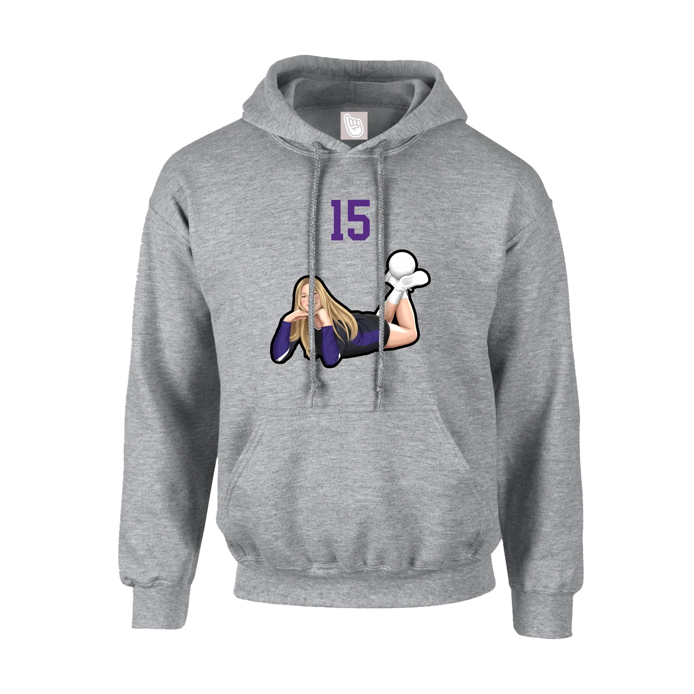 Youth Hoodie — Number Top in Grey