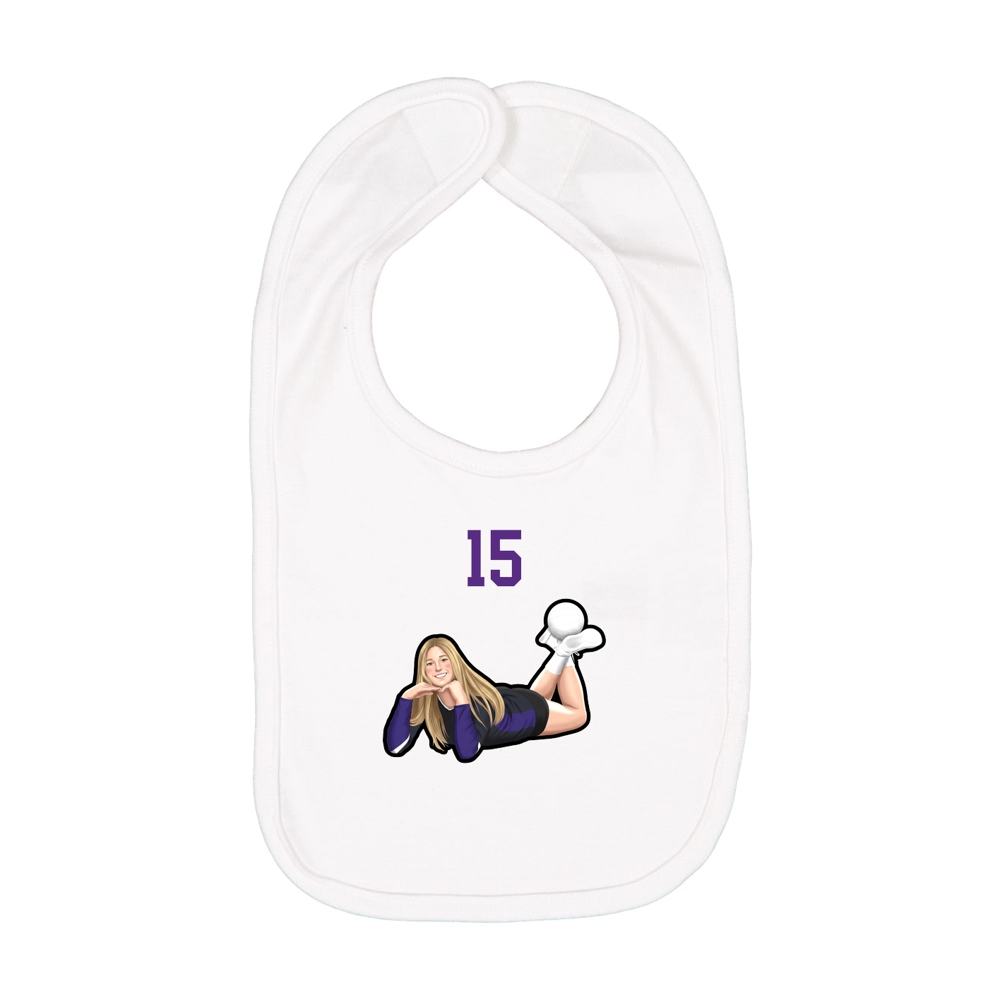 Infant Bib — Number Top in White