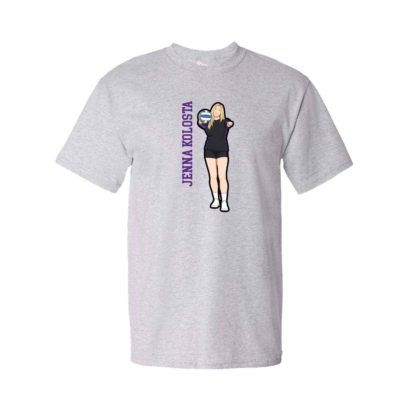Youth Tee — Name Vertical in Grey