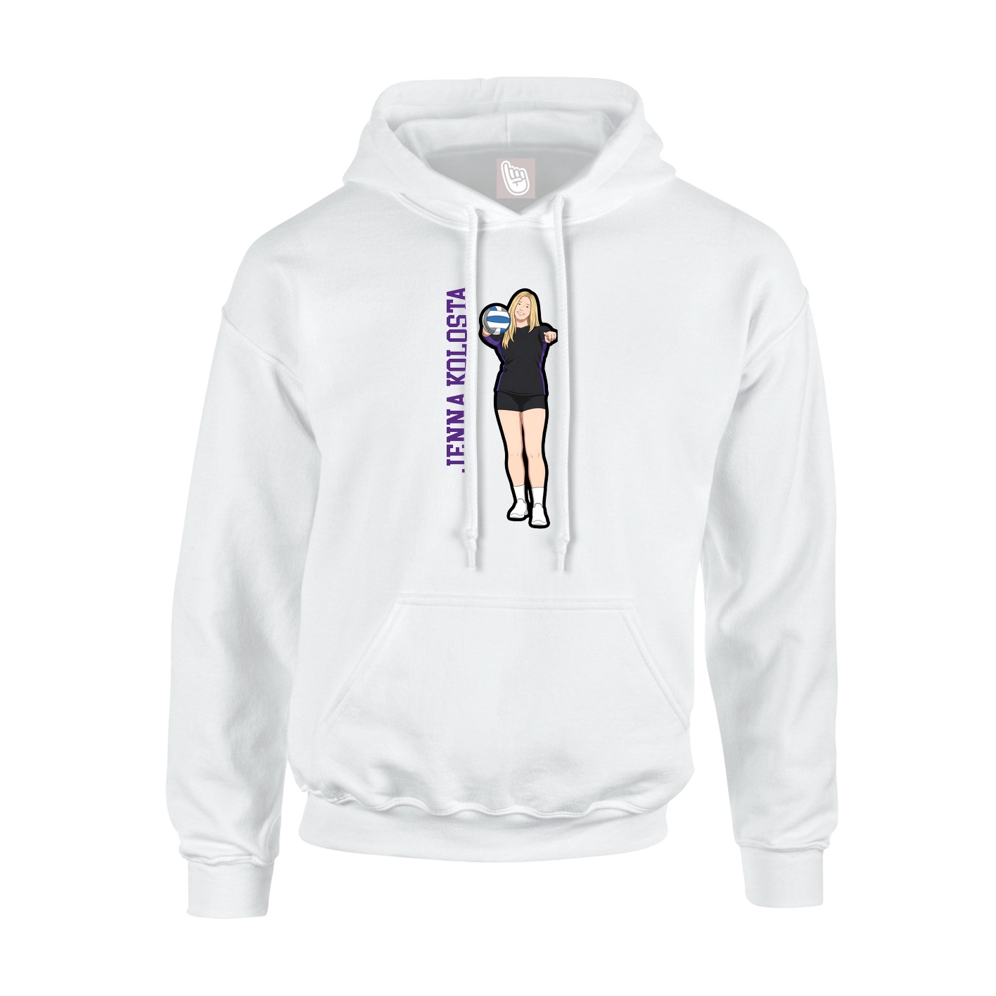 Hoodie — Name Vertical in White