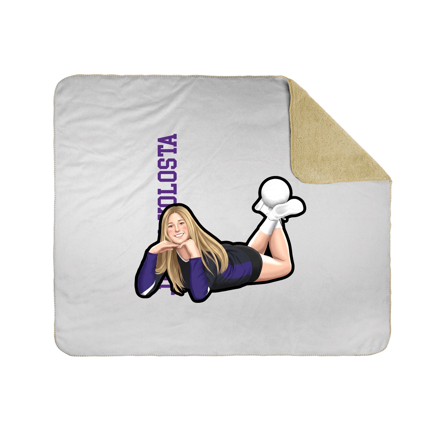 Throw Blanket — Name Vertical in White