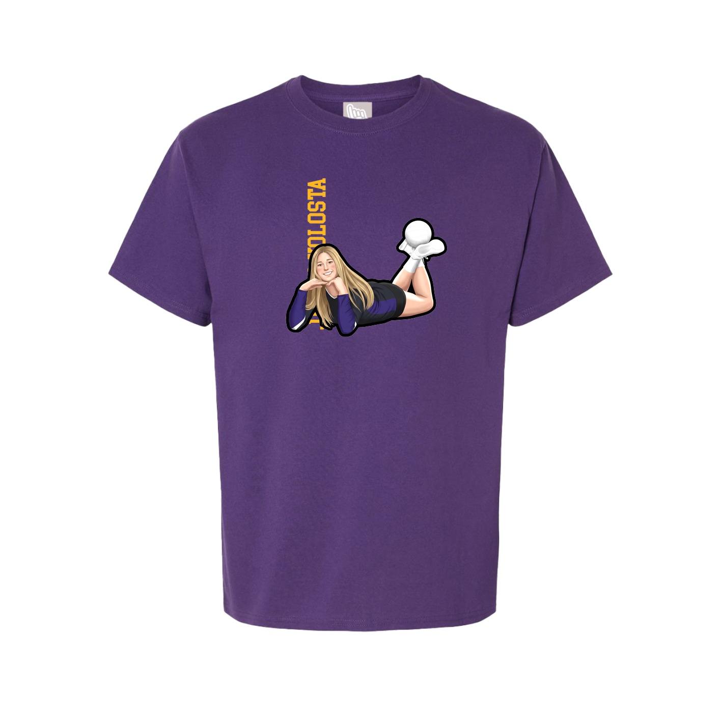 Youth Tee — Name Vertical in Purple
