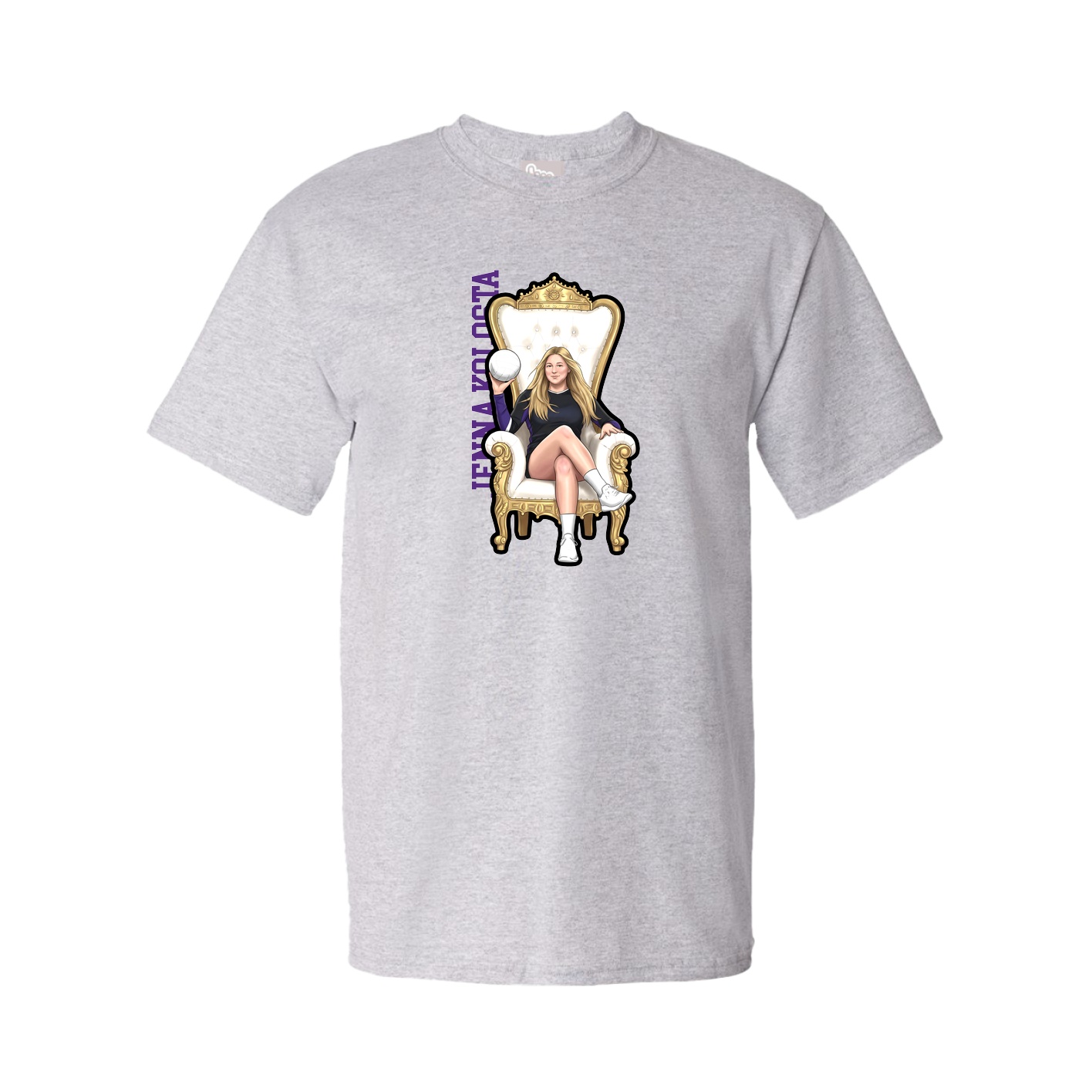 Youth Tee — Name Vertical in Grey