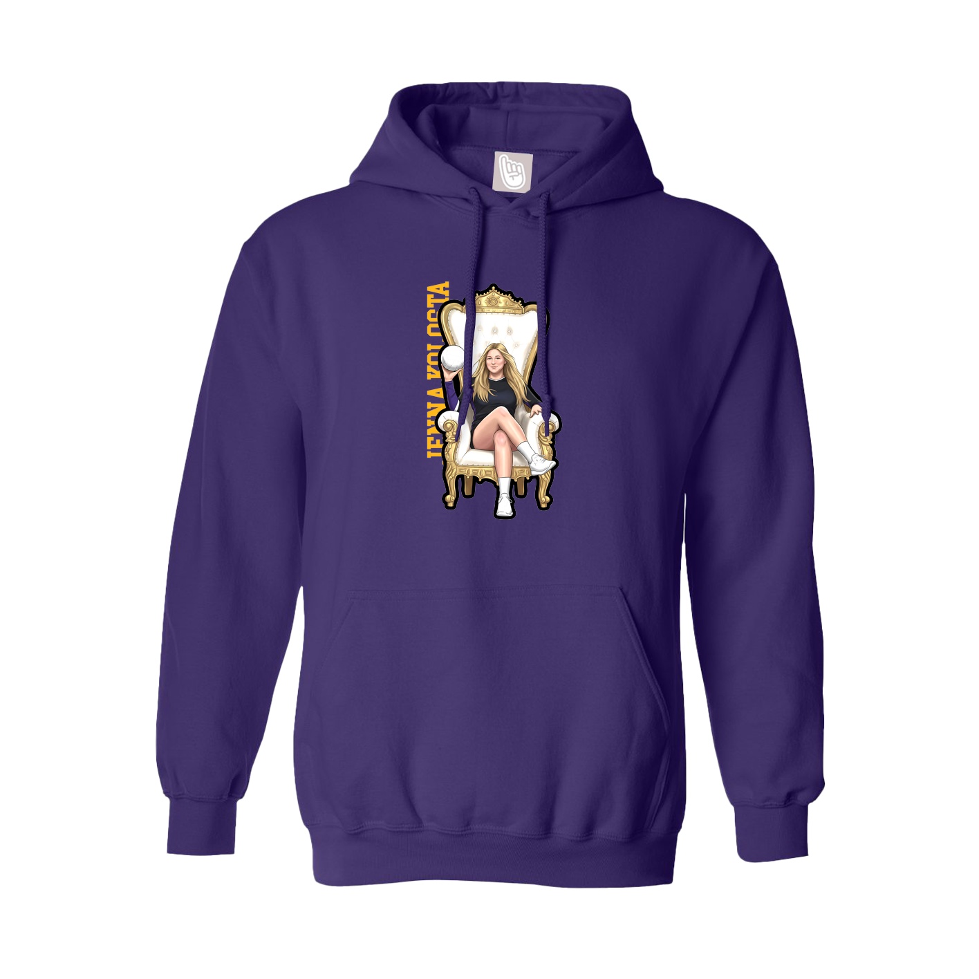 Youth Hoodie — Name Vertical in Purple