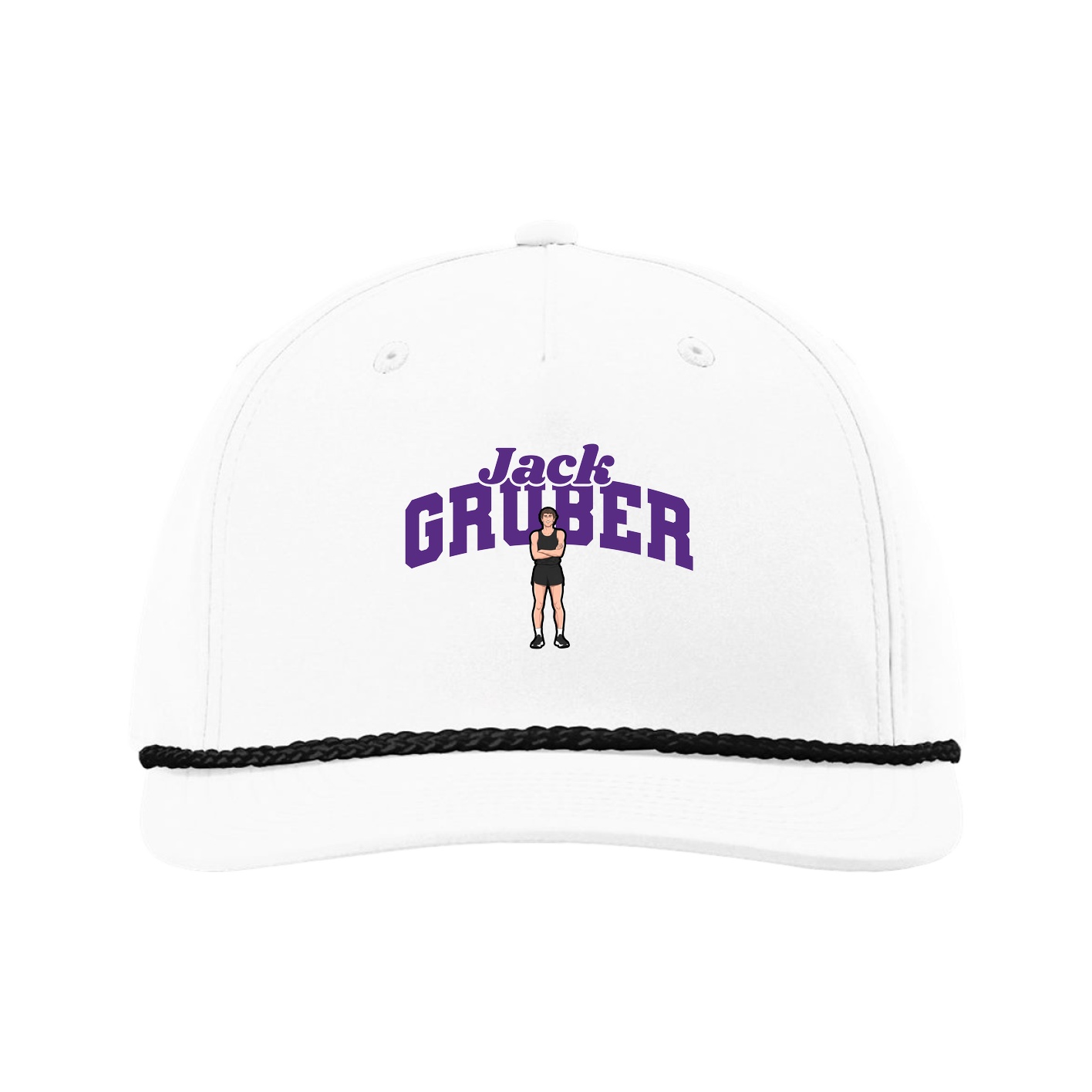Five-Panel Classic Rope Cap — Signature Arch in White