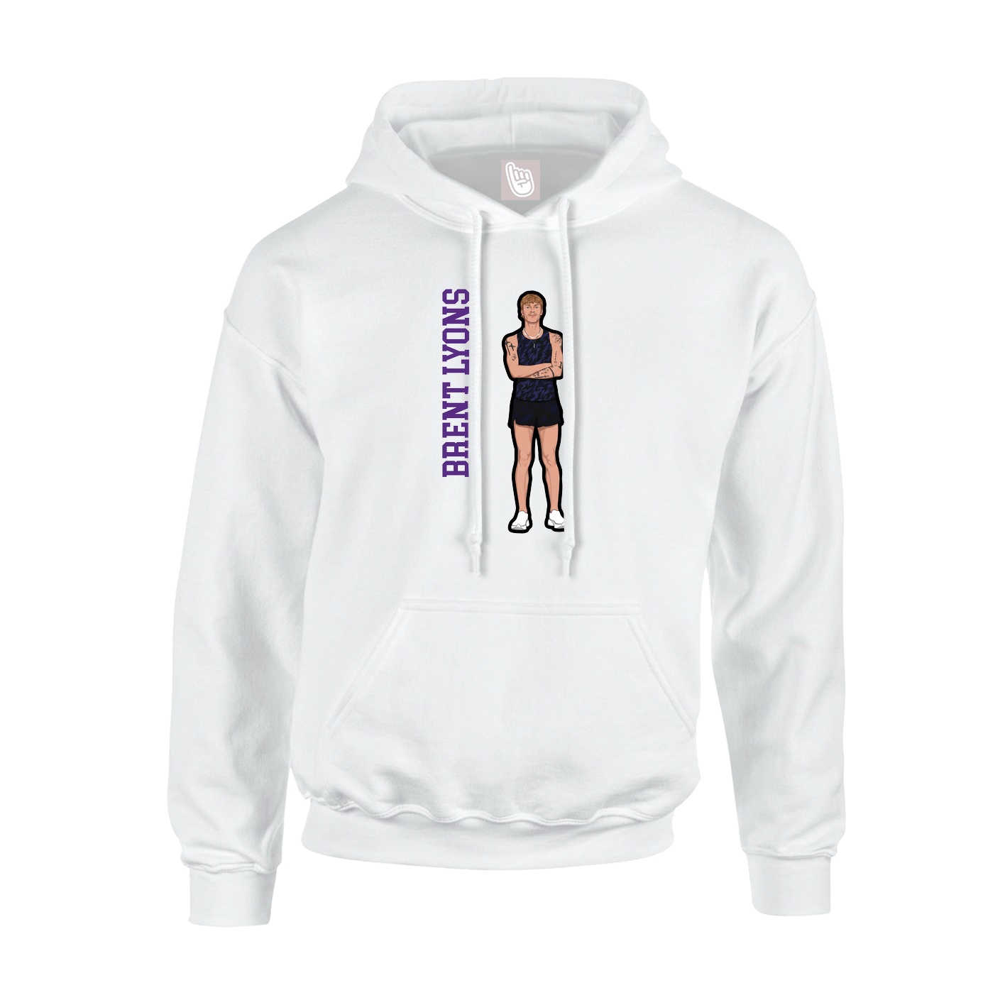 Youth Hoodie — Name Vertical in White