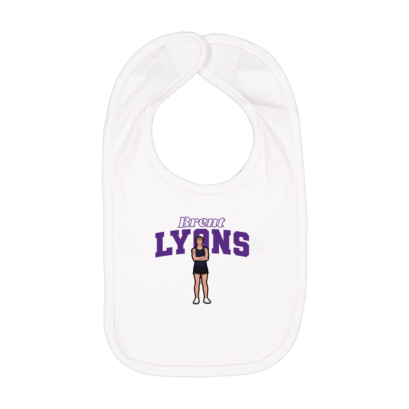 Infant Bib — Name Arch in White