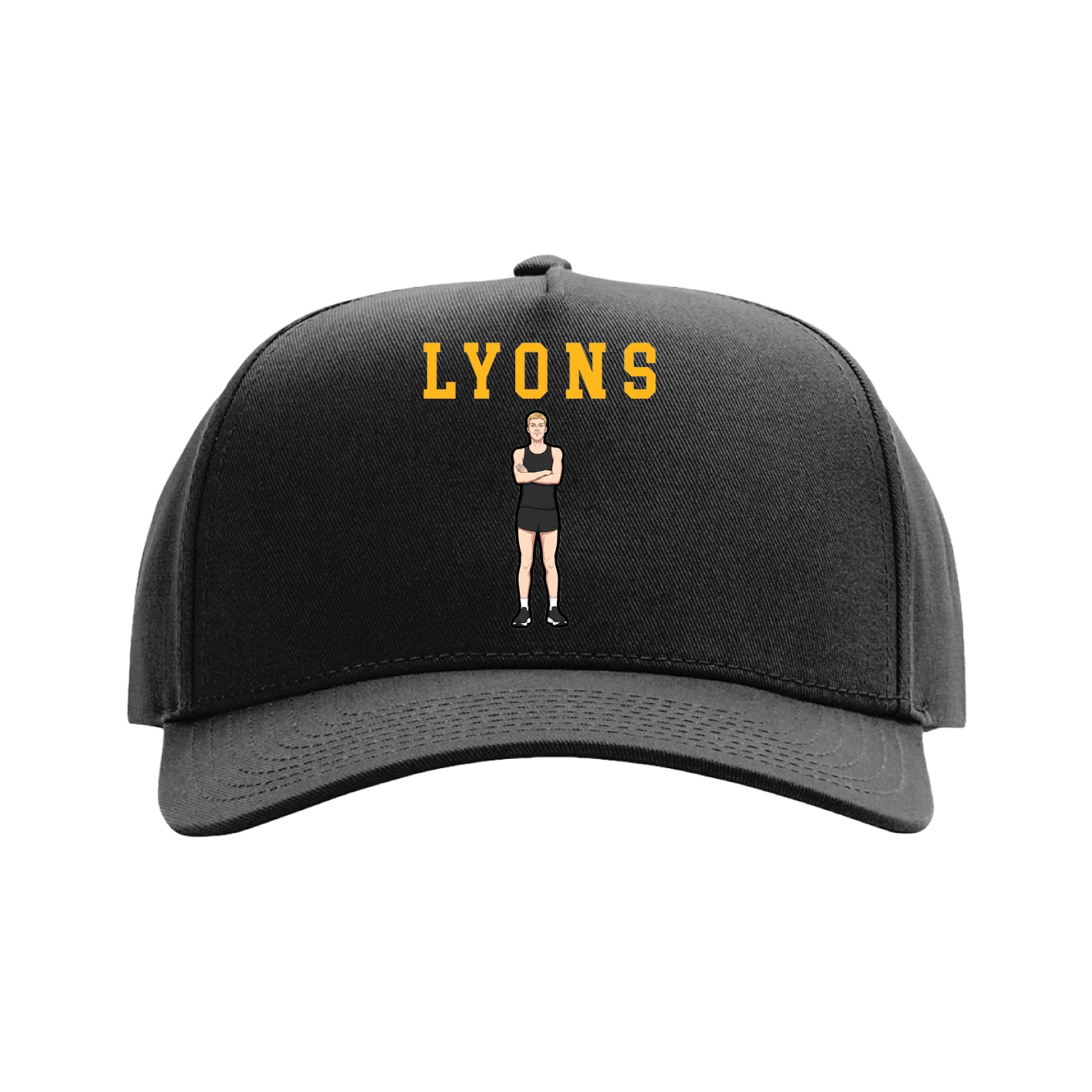 Full Fabric Five-Panel Champ Cap — Shirsey in Black
