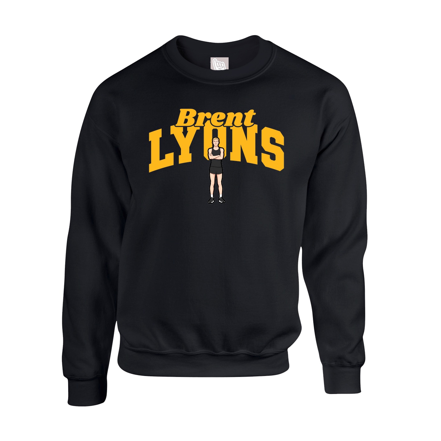 Fleece Crew — Signature Arch in Black