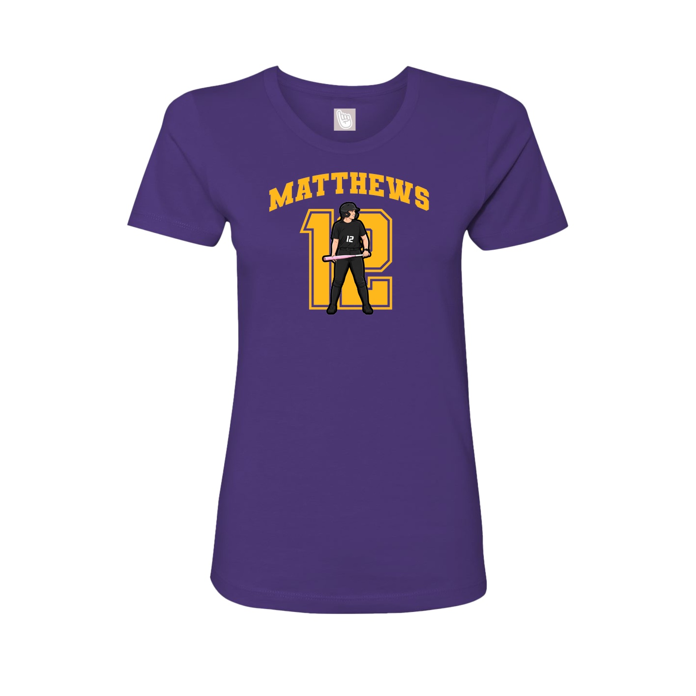 Fitted Women's Tee — Number in Purple