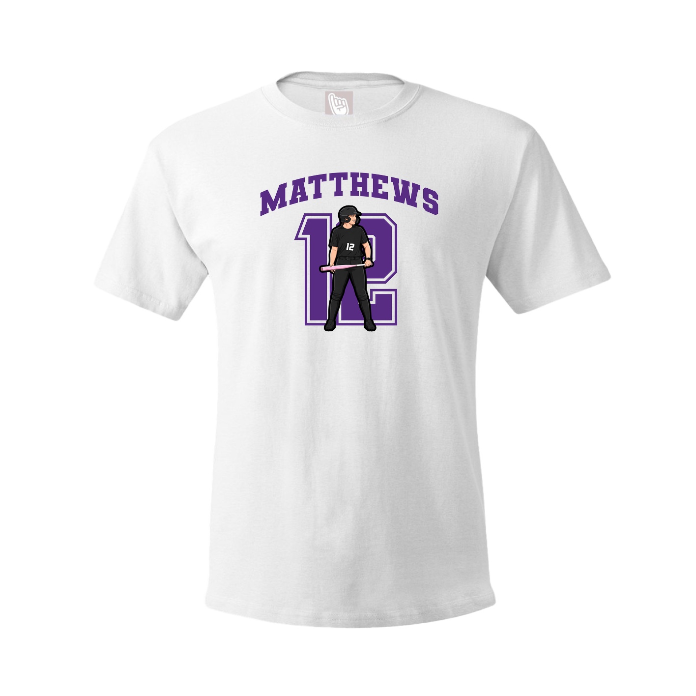 Youth Tee — Number in White
