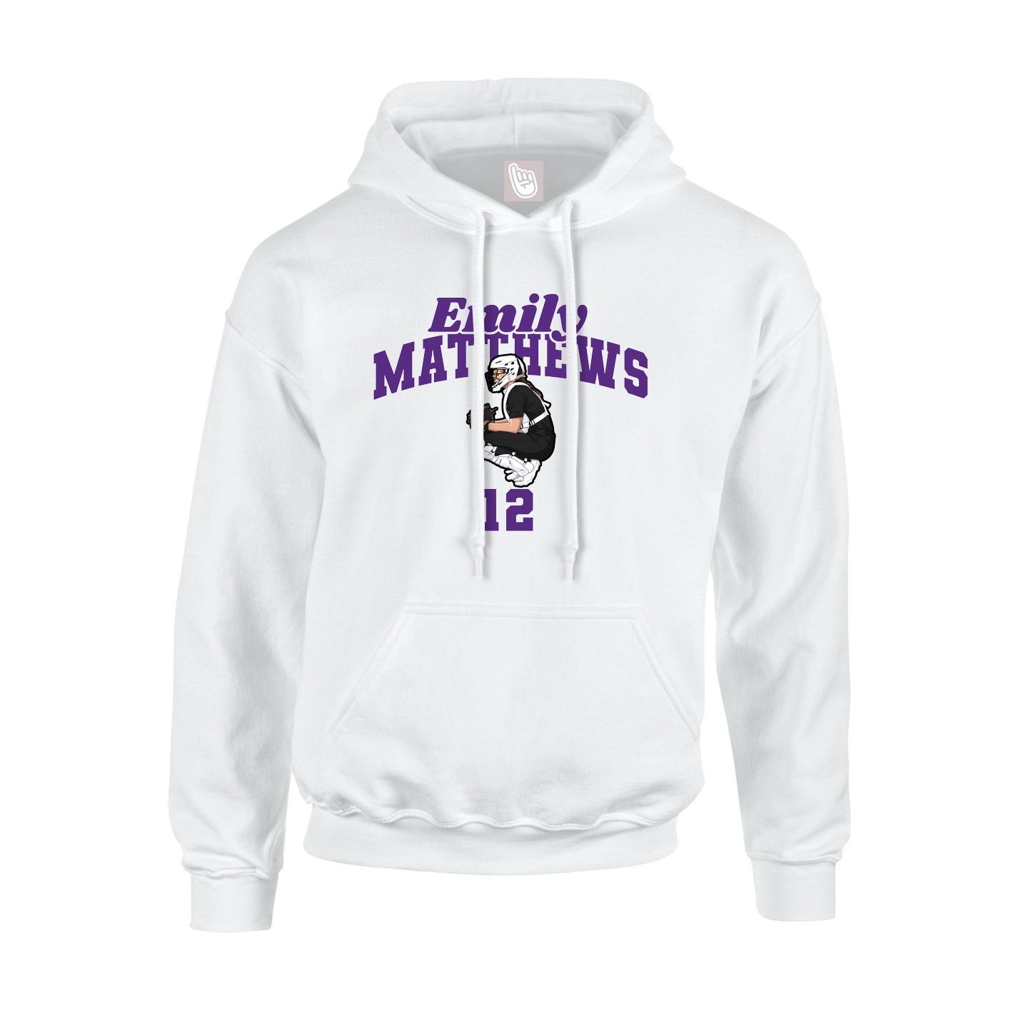Youth Hoodie — Signature Arch in White