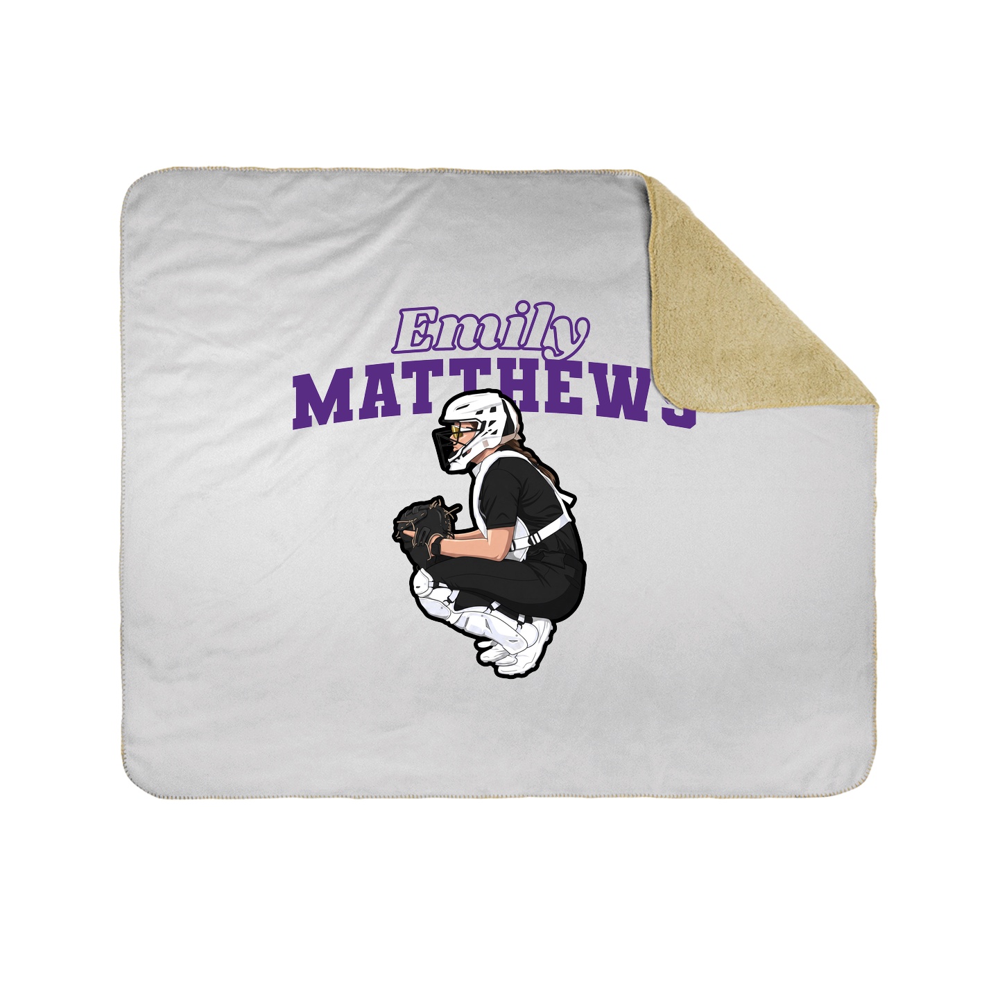 Throw Blanket — Name Arch in White