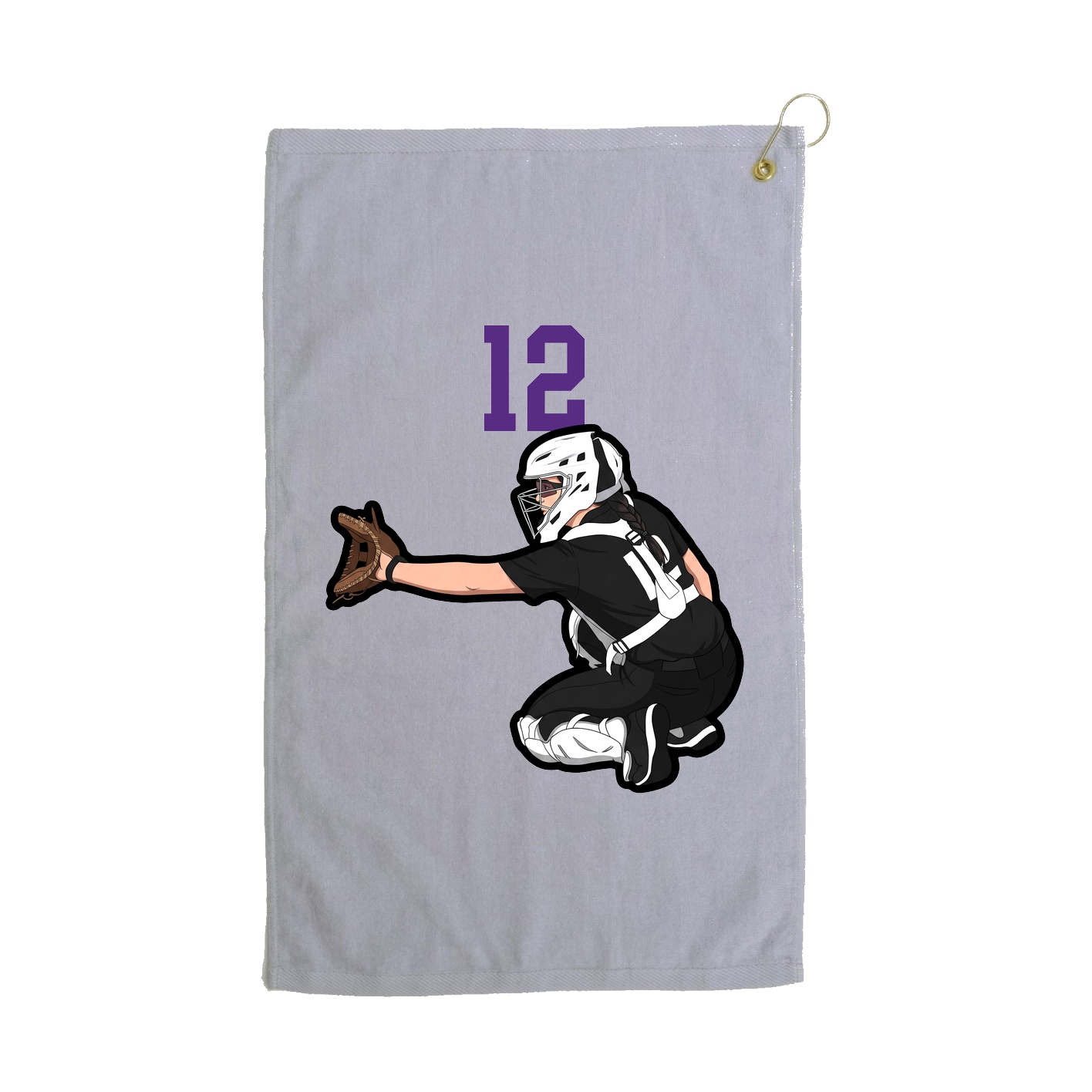 Golf Towel — Number Top in Grey