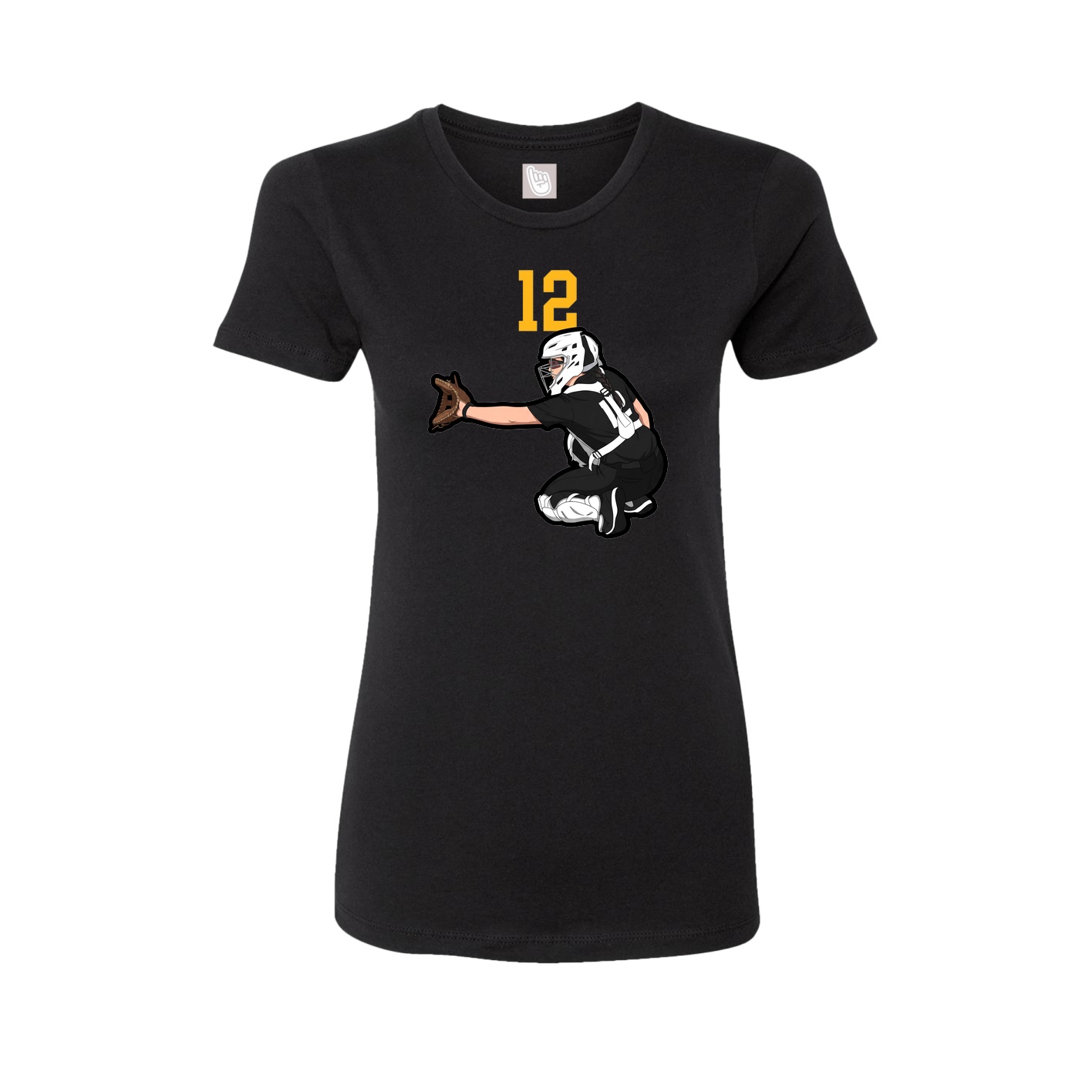 Fitted Women's Tee — Number Top in Black