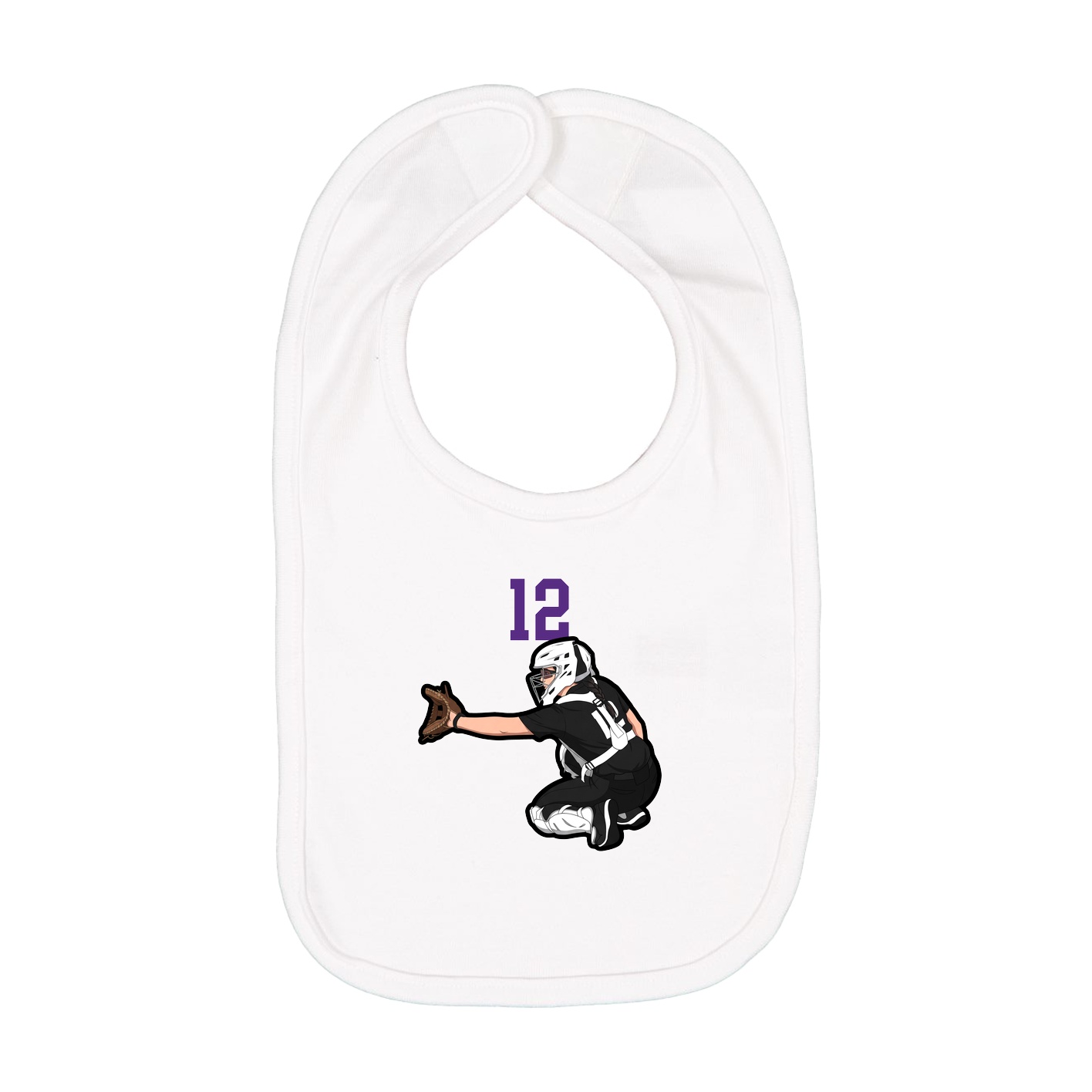 Infant Bib — Number Top in White