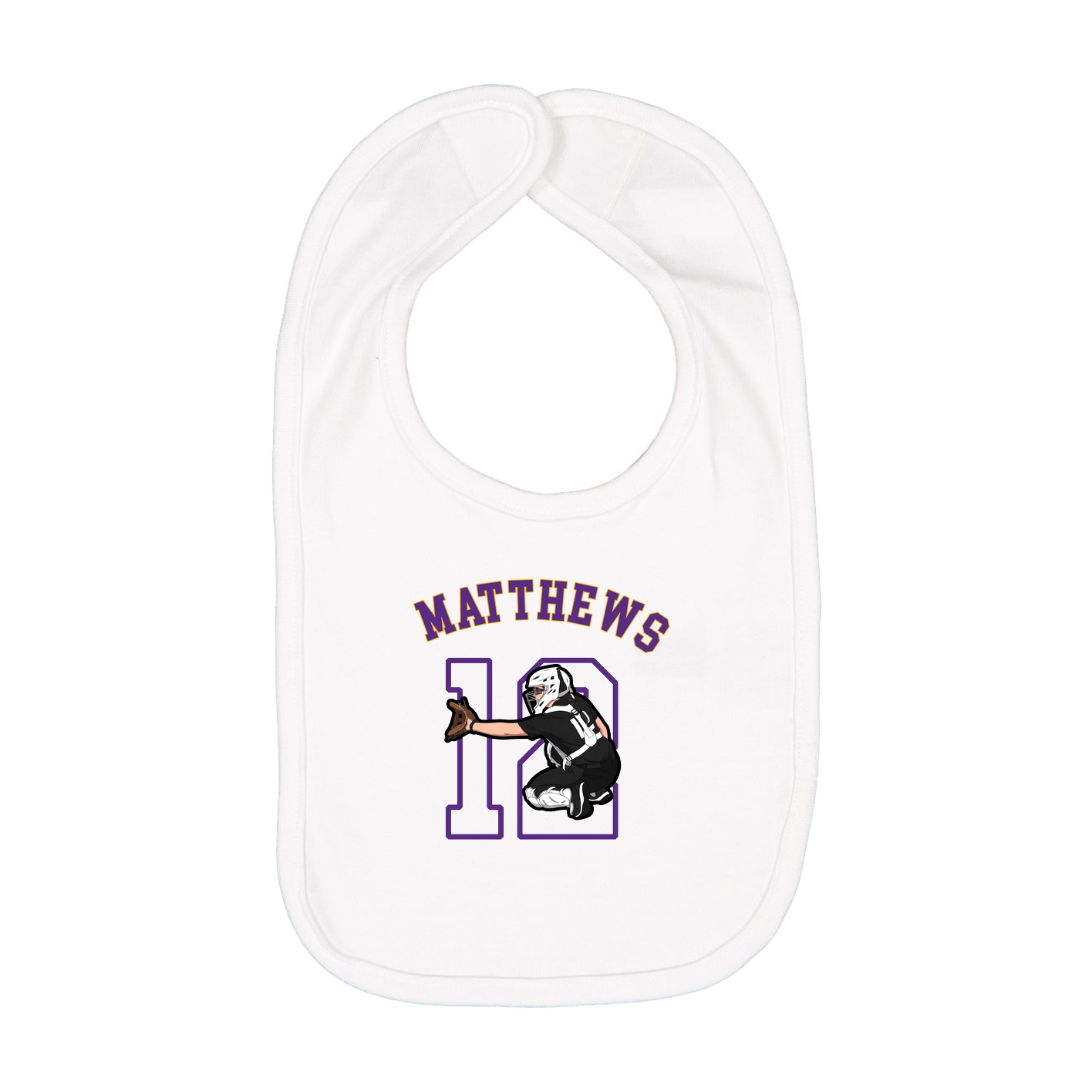 Infant Bib — Shirsey Arch in White
