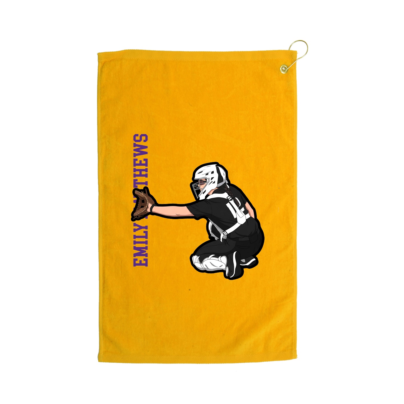 Golf Towel — Name Vertical in Gold