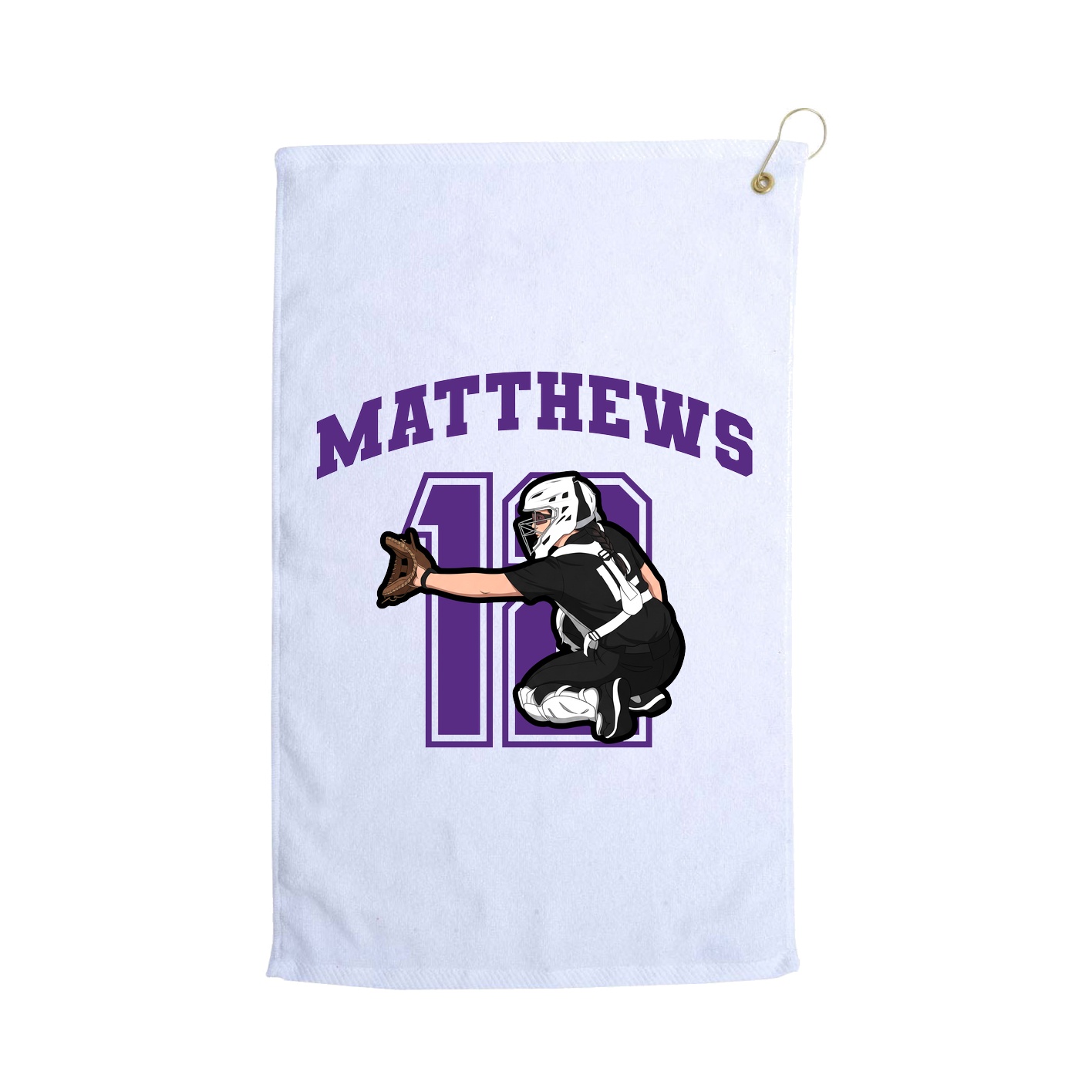 Golf Towel — Number in White