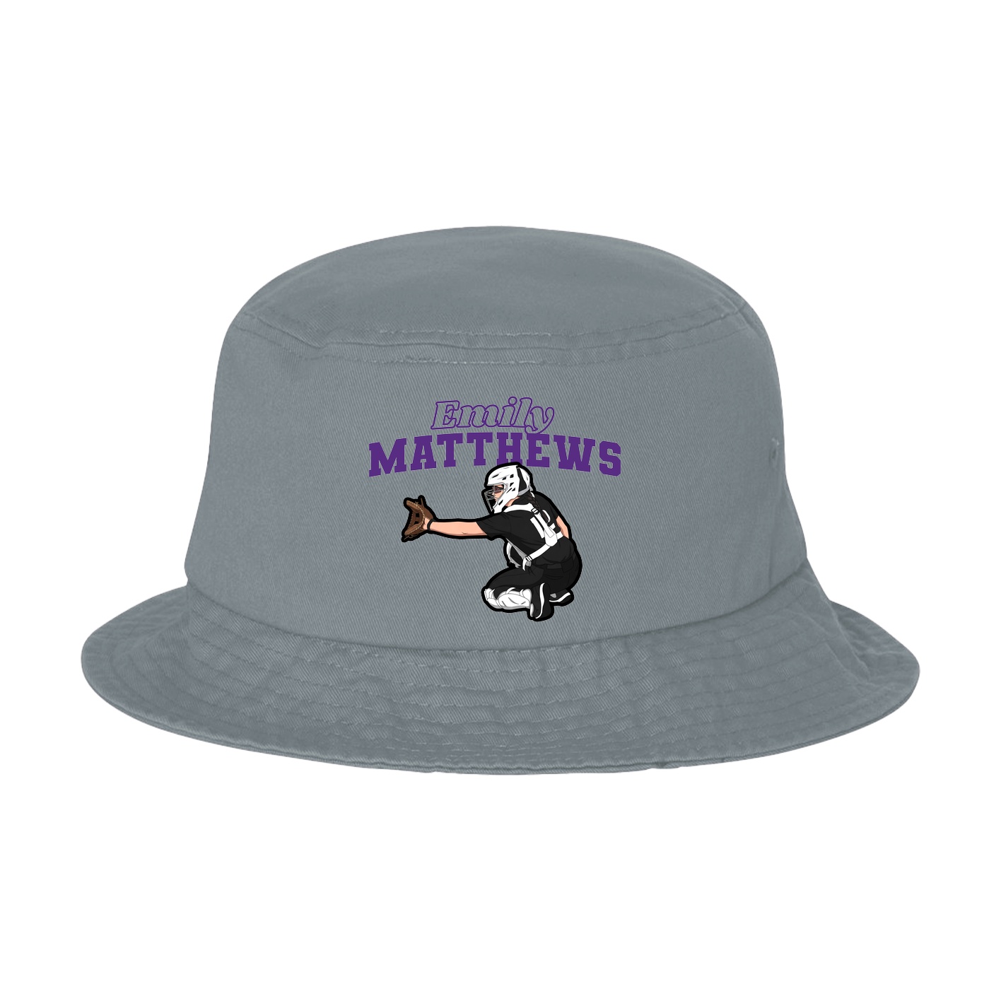 Bucket Cap — Name Arch in Grey