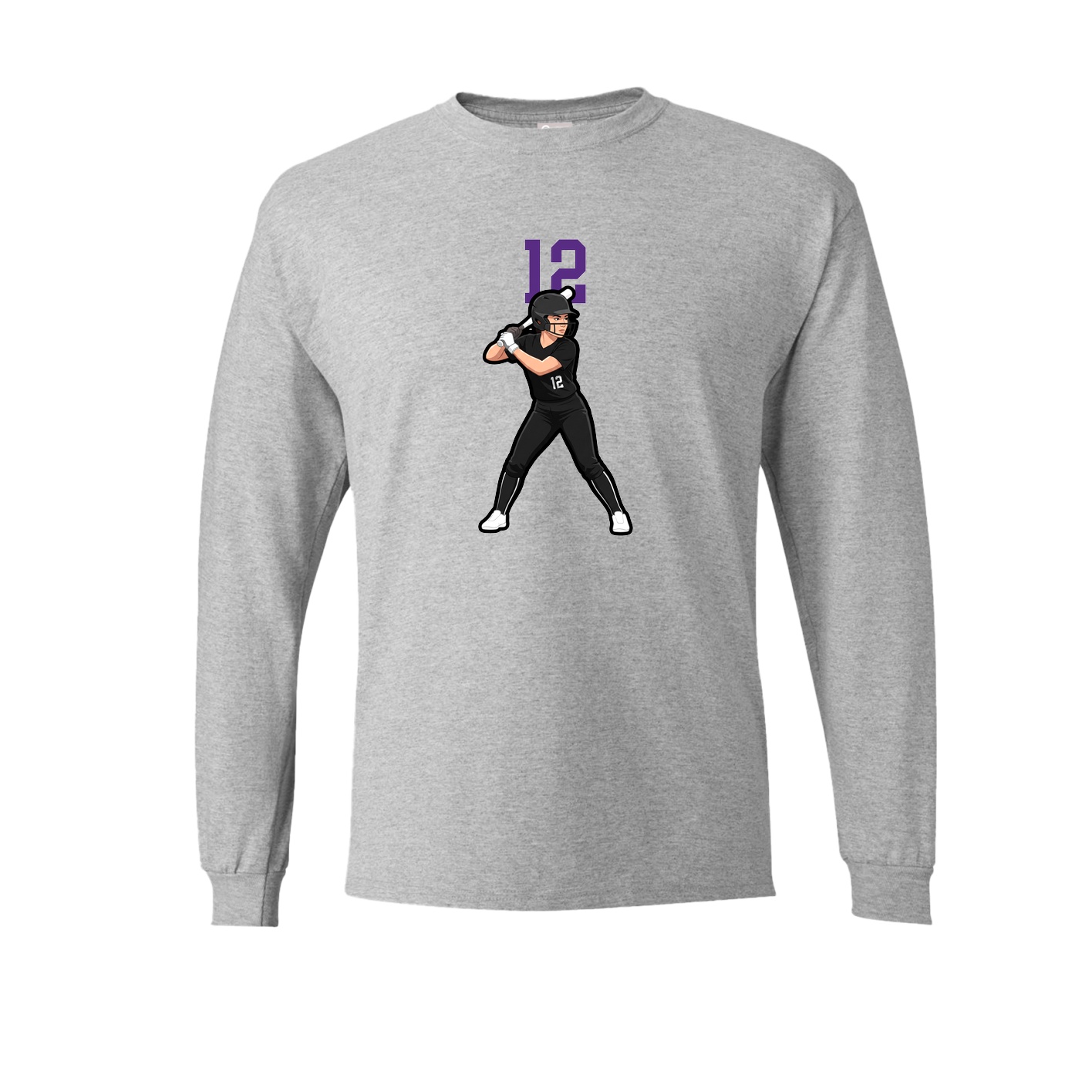 Long Sleeve Tee — Number Top in Grey