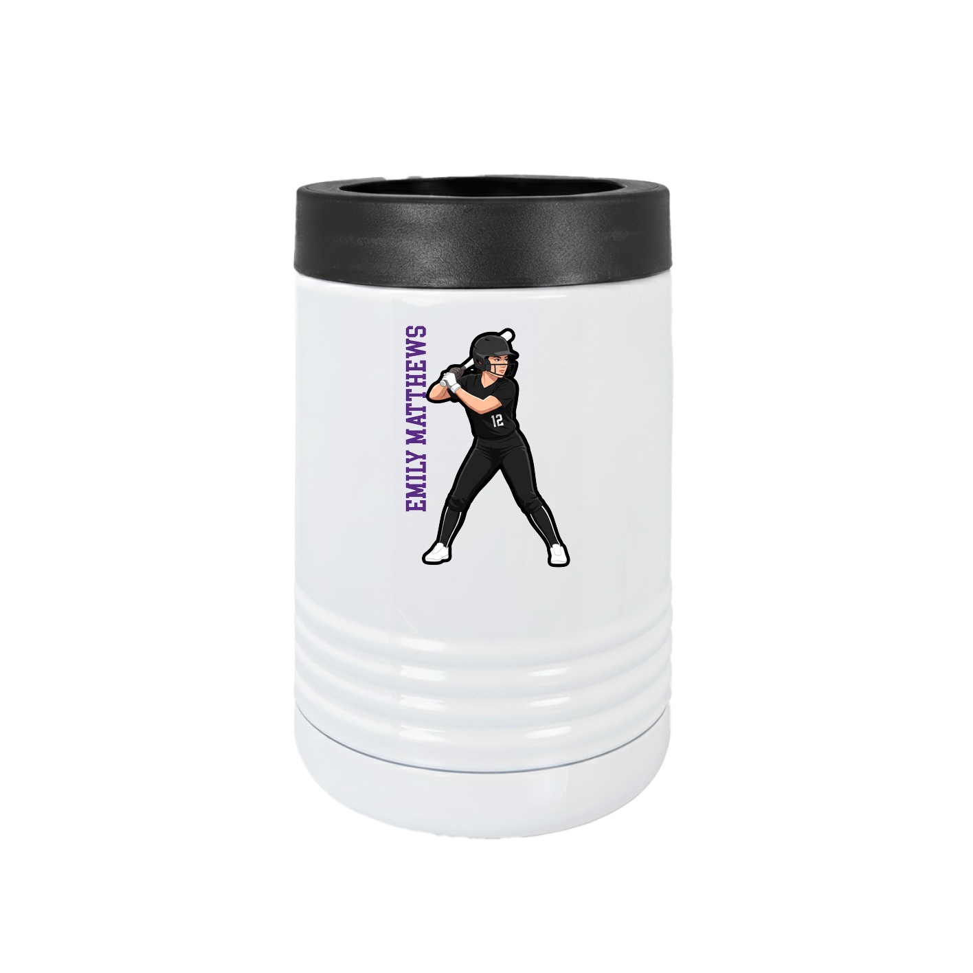 Beverage Holder — Name Vertical in White