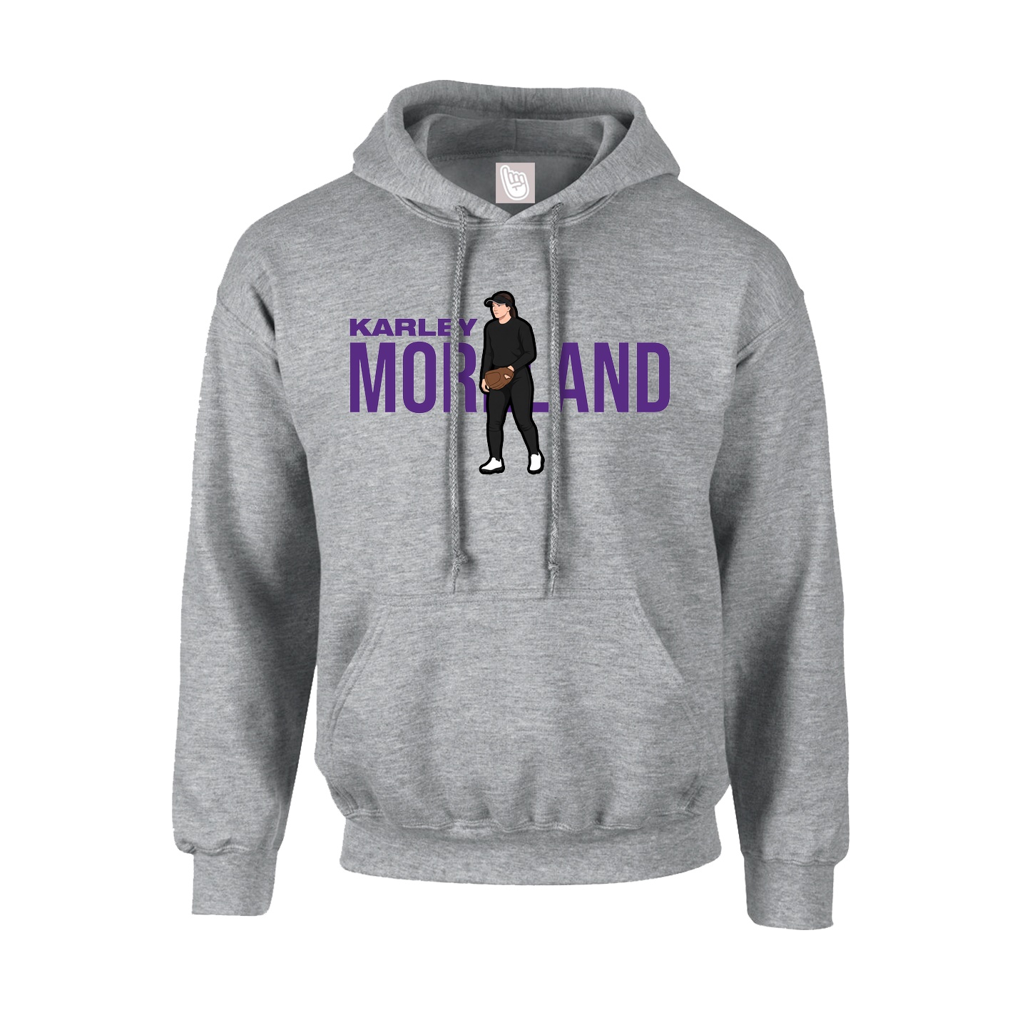 Hoodie — Player Name in Grey