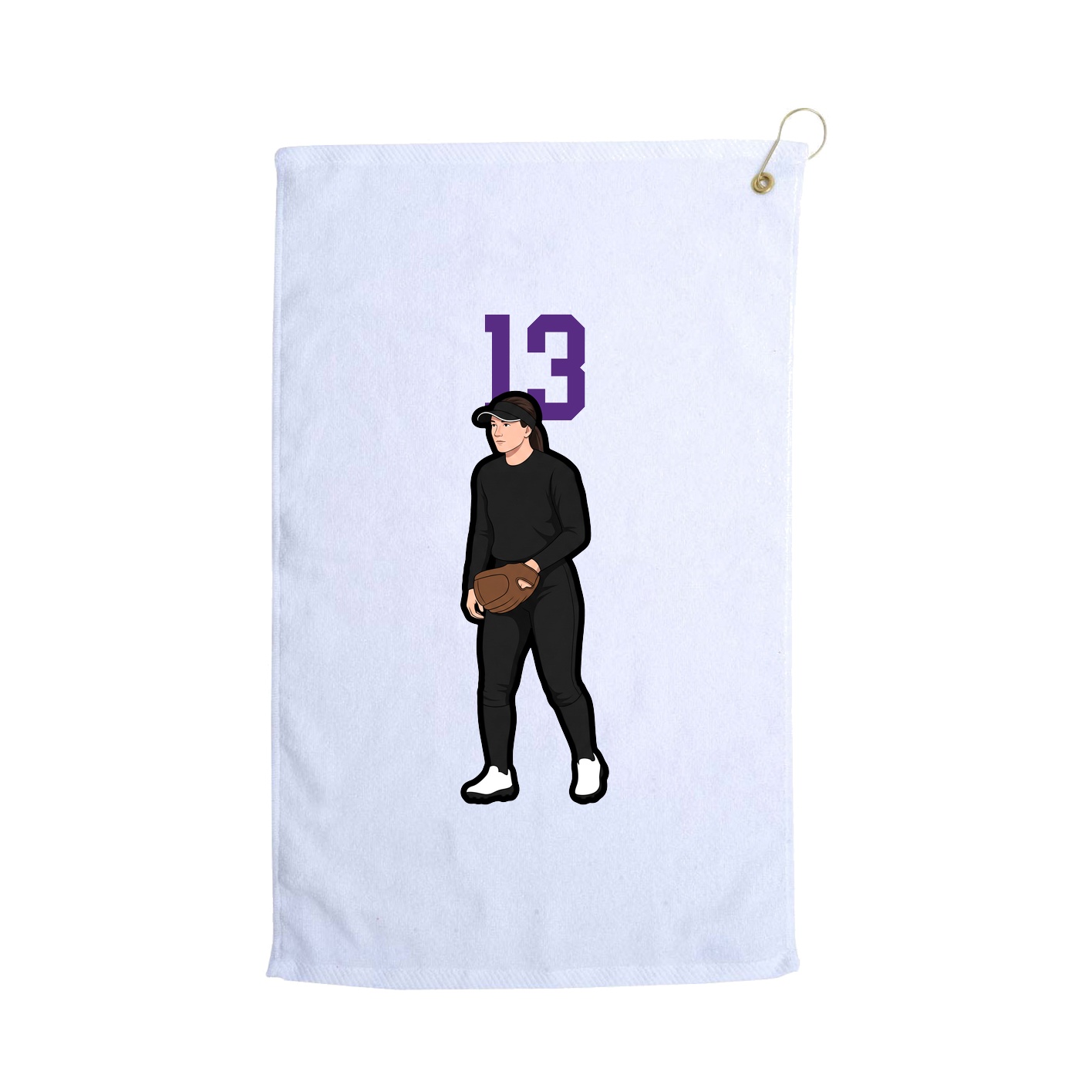 Golf Towel — Number Top in White