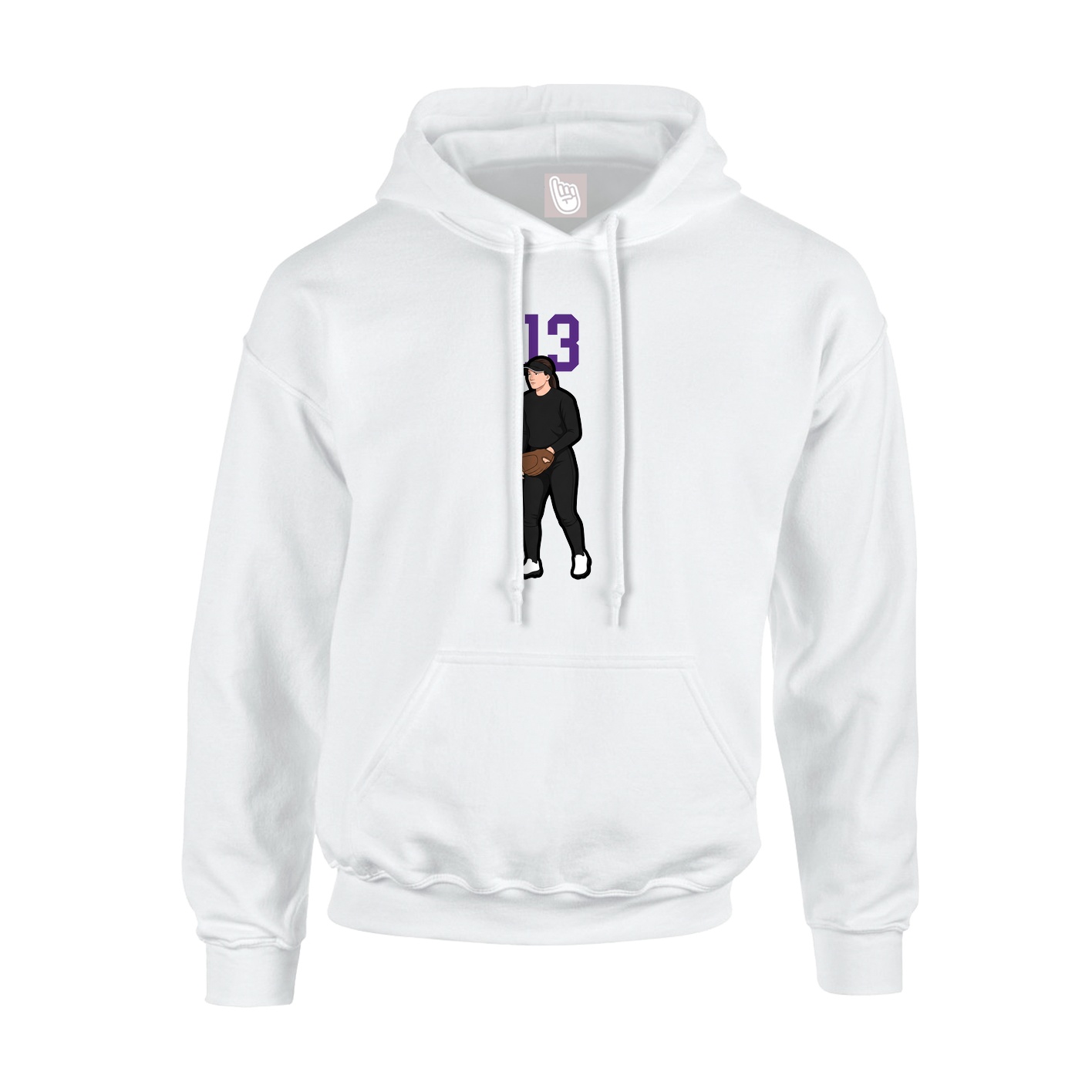 Youth Hoodie — Number Top in White