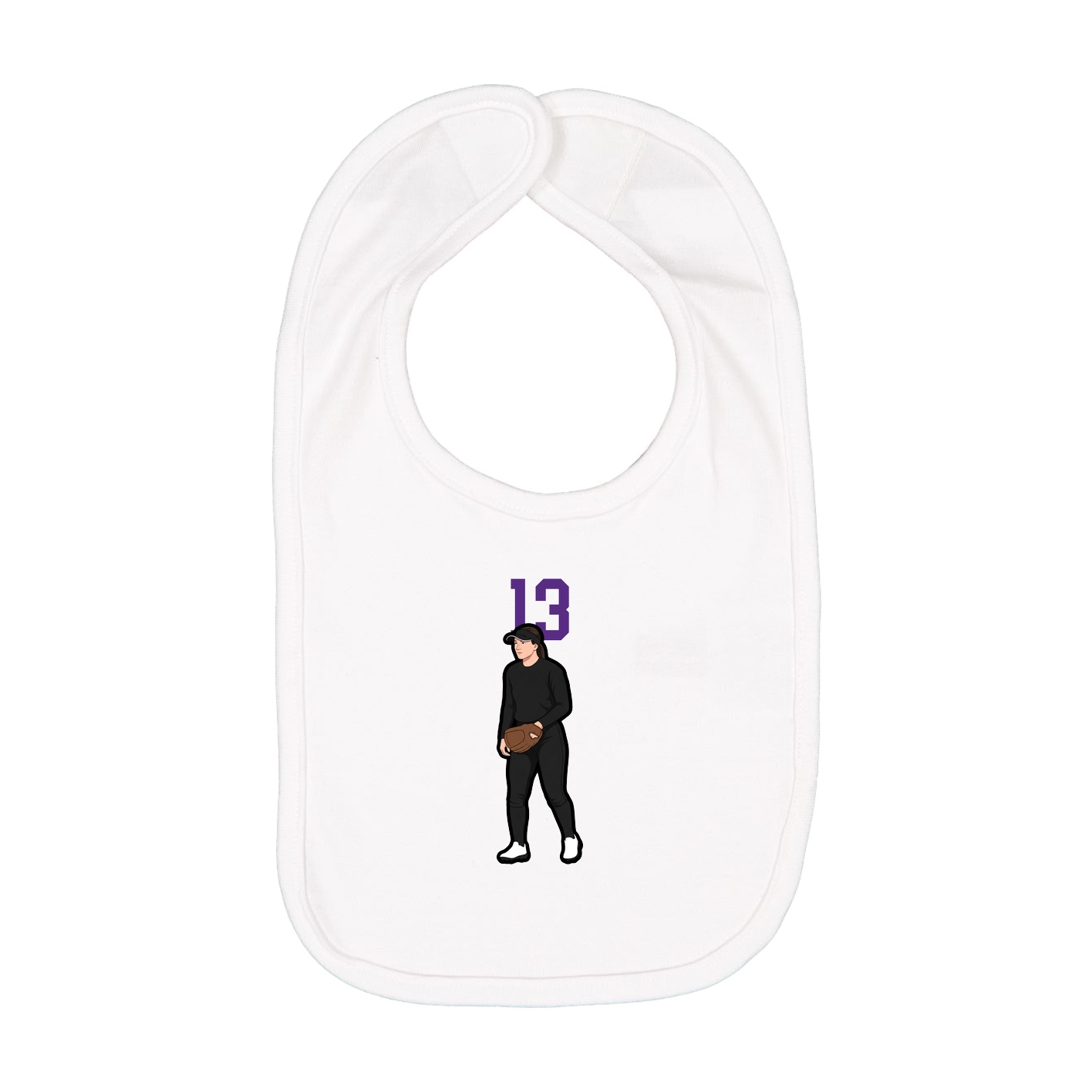 Infant Bib — Number Top in White
