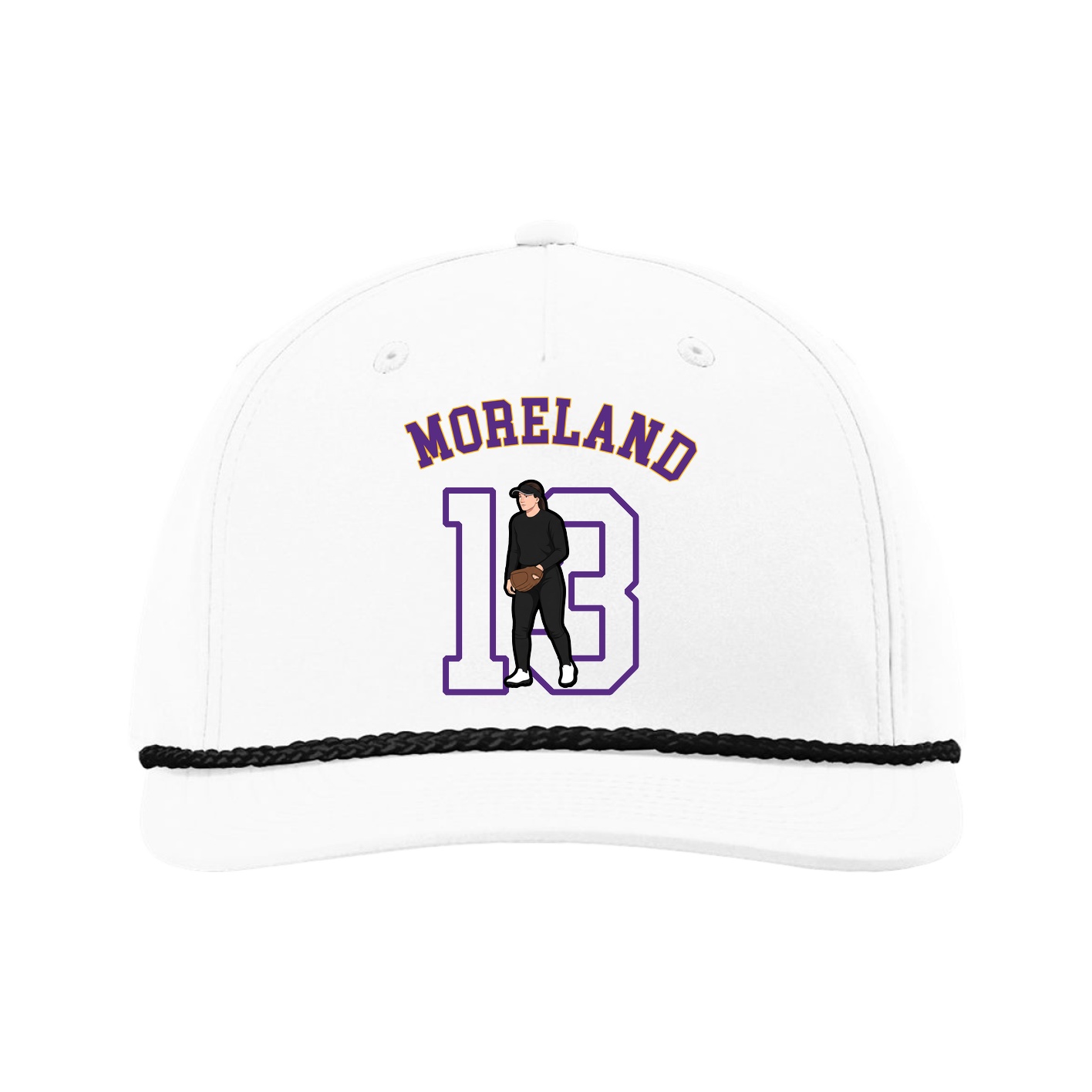 Five-Panel Classic Rope Cap — Shirsey Arch in White