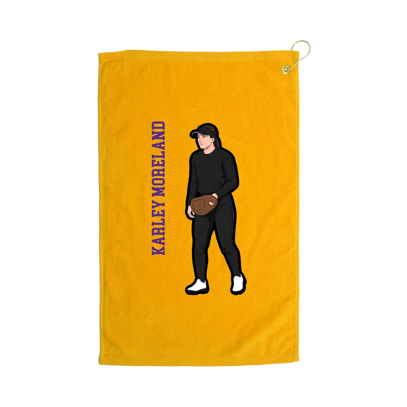 Golf Towel — Name Vertical in Gold