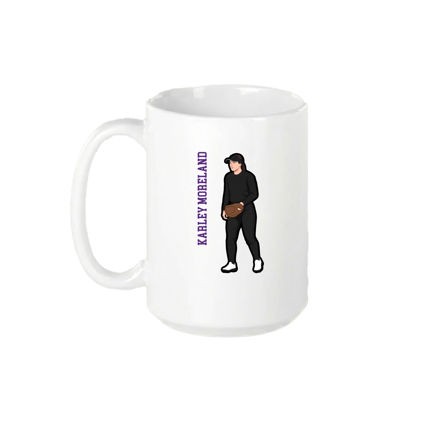 15oz Coffee Mug — Name Vertical in White