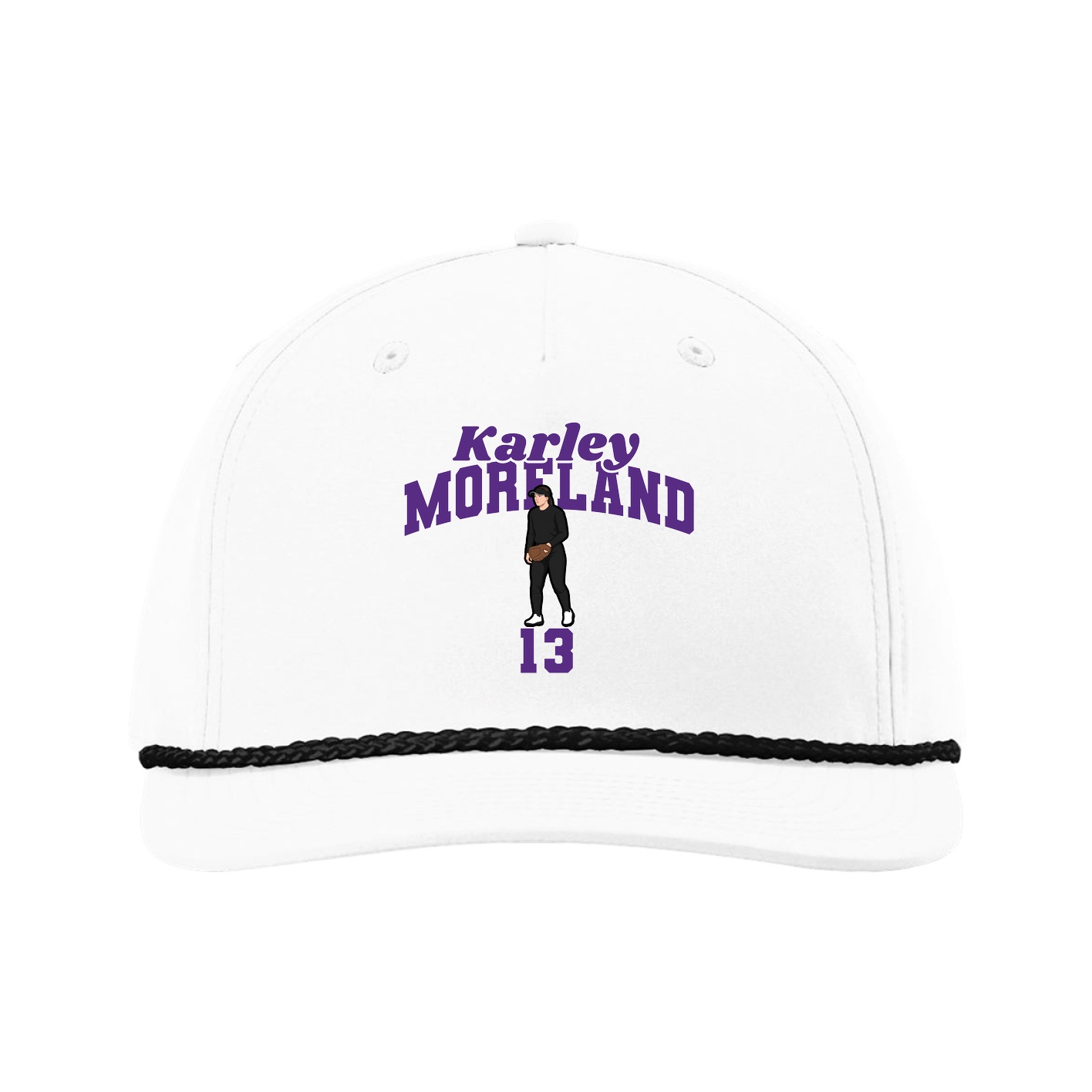 Five-Panel Classic Rope Cap — Signature Arch in White