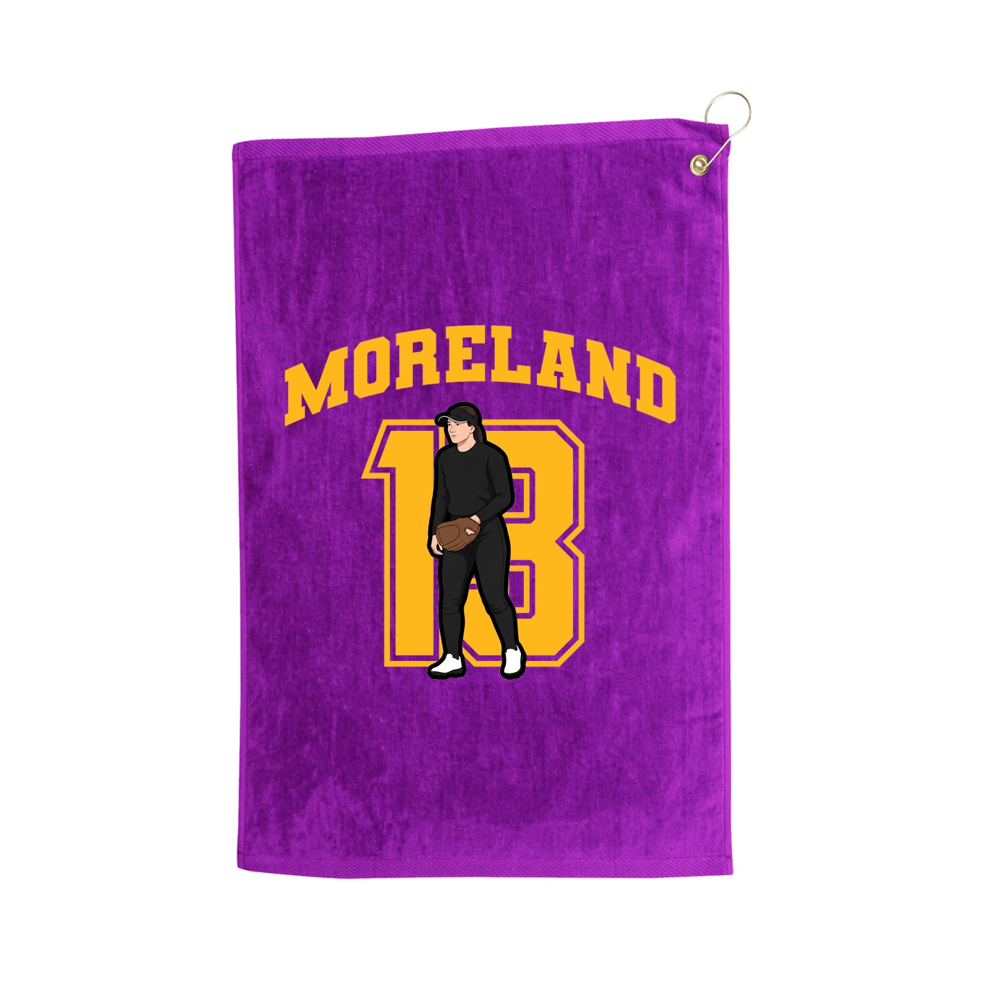 Golf Towel — Number in Purple
