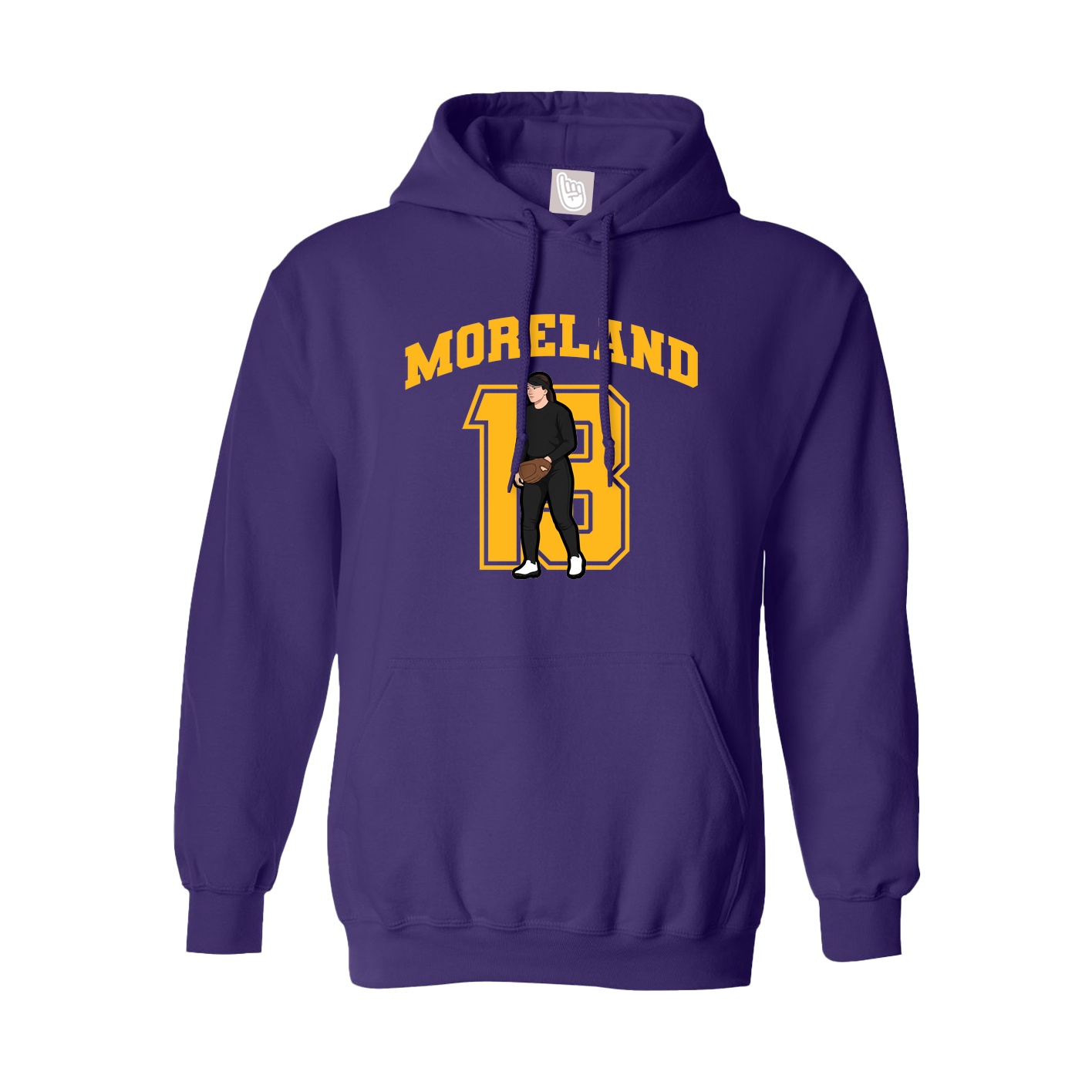 Youth Hoodie — Number in Purple