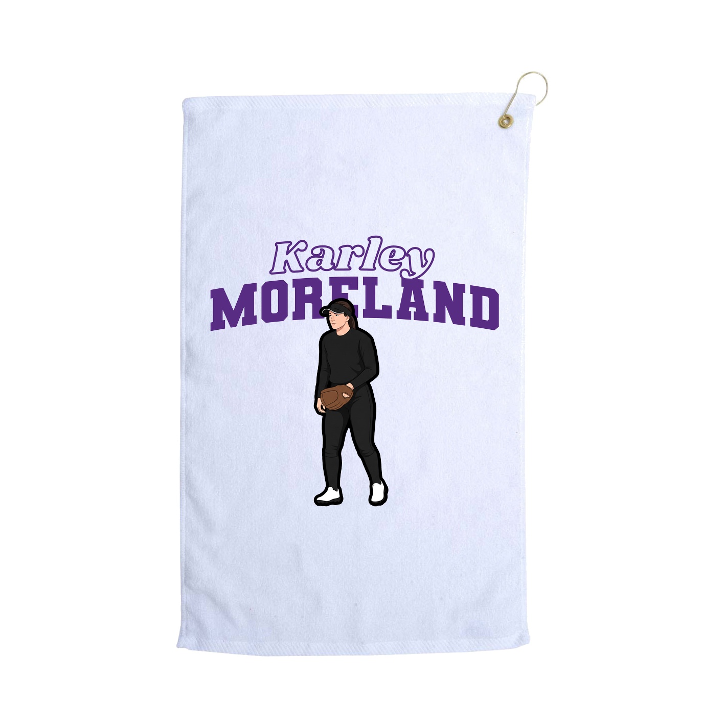 Golf Towel — Name Arch in White