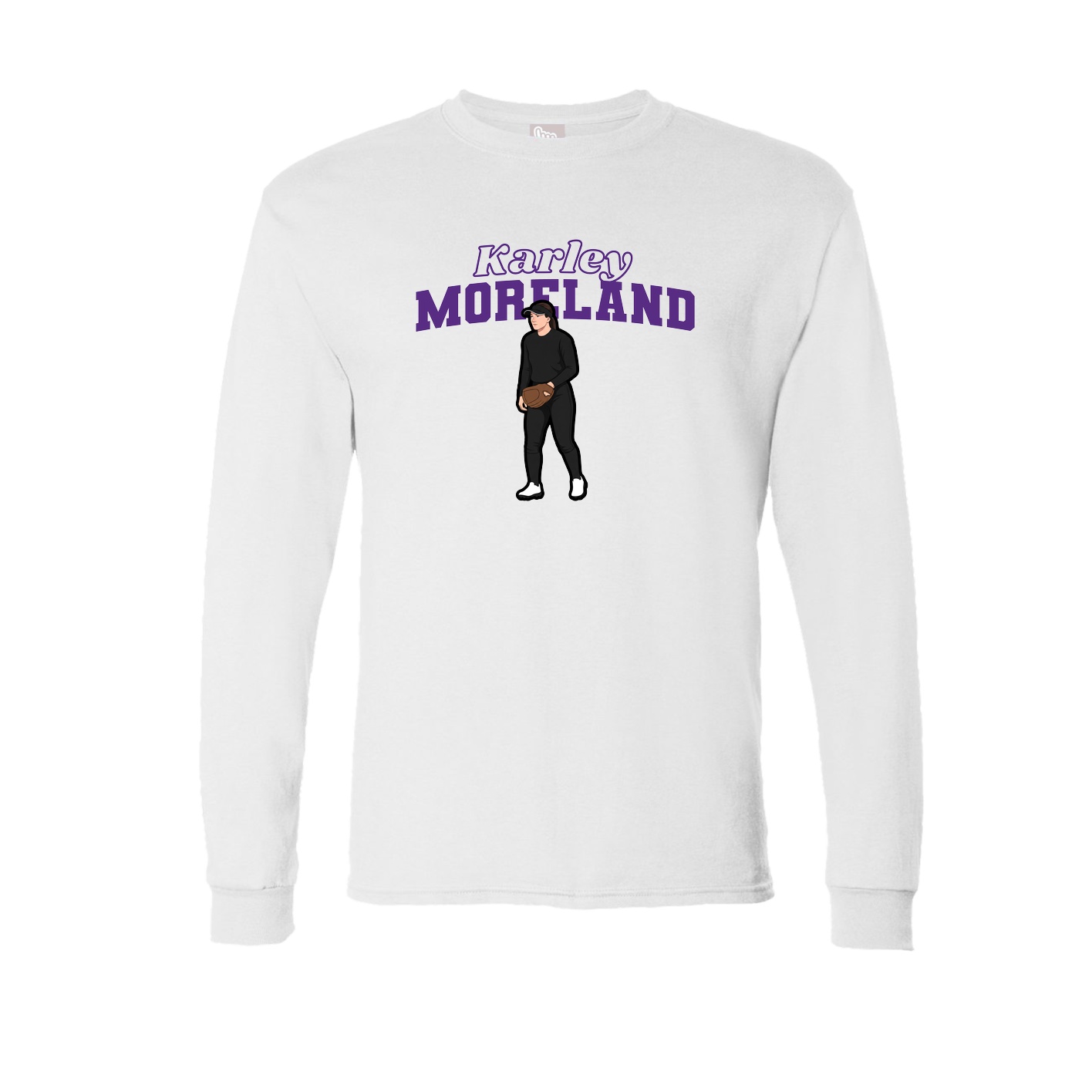 Long Sleeve Tee — Name Arch in White