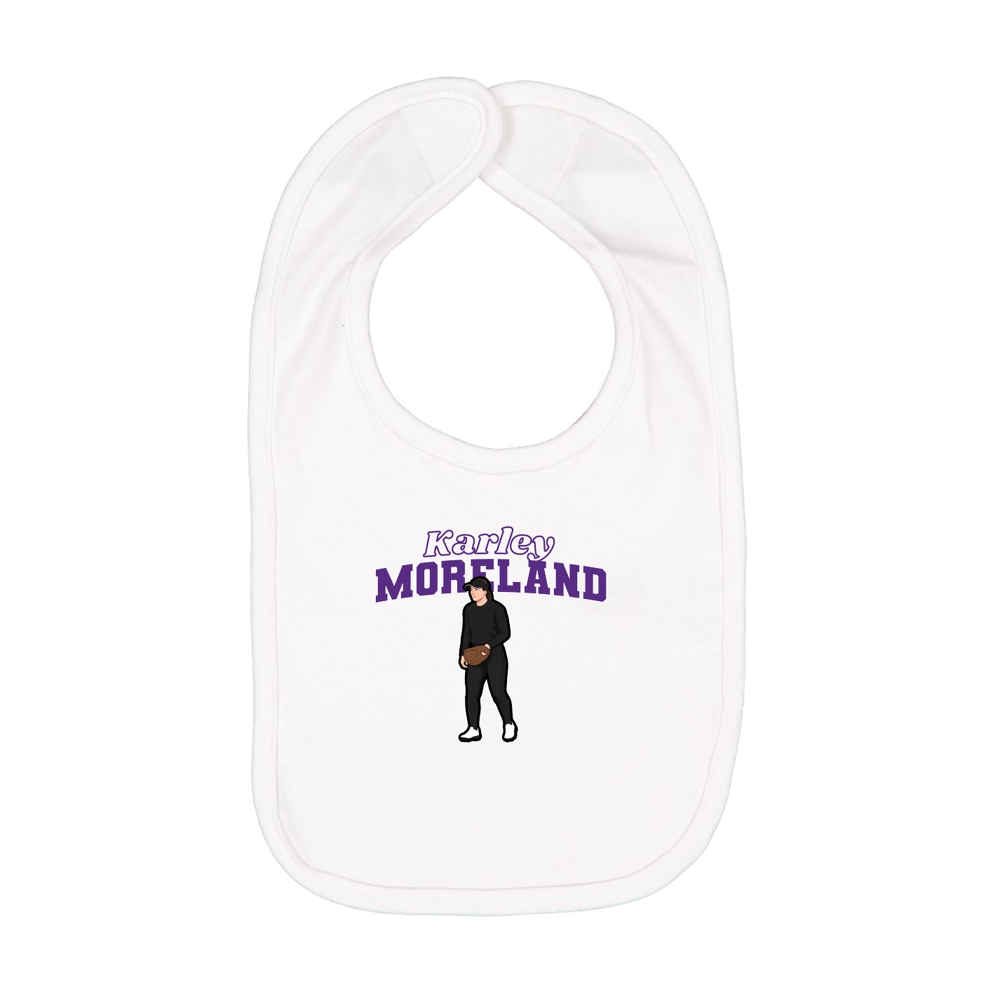Infant Bib — Name Arch in White