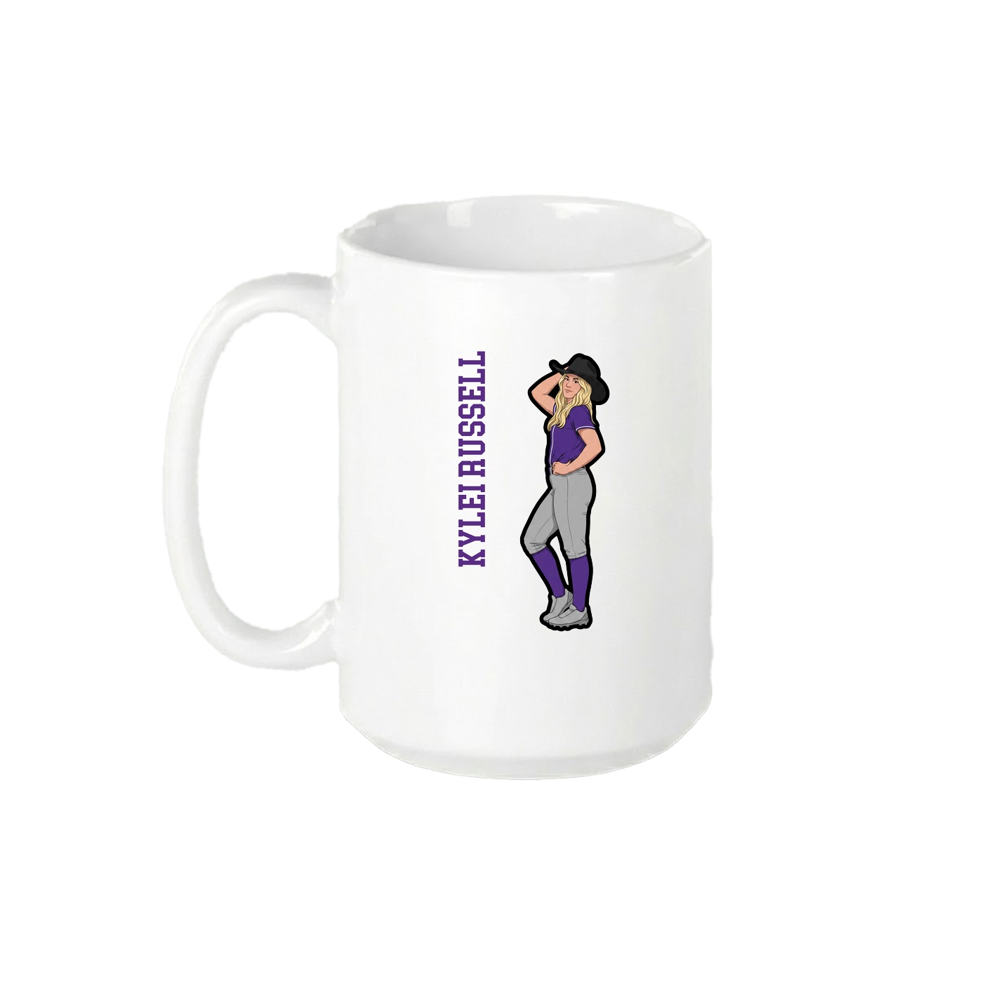 15oz Coffee Mug — Name Vertical in White