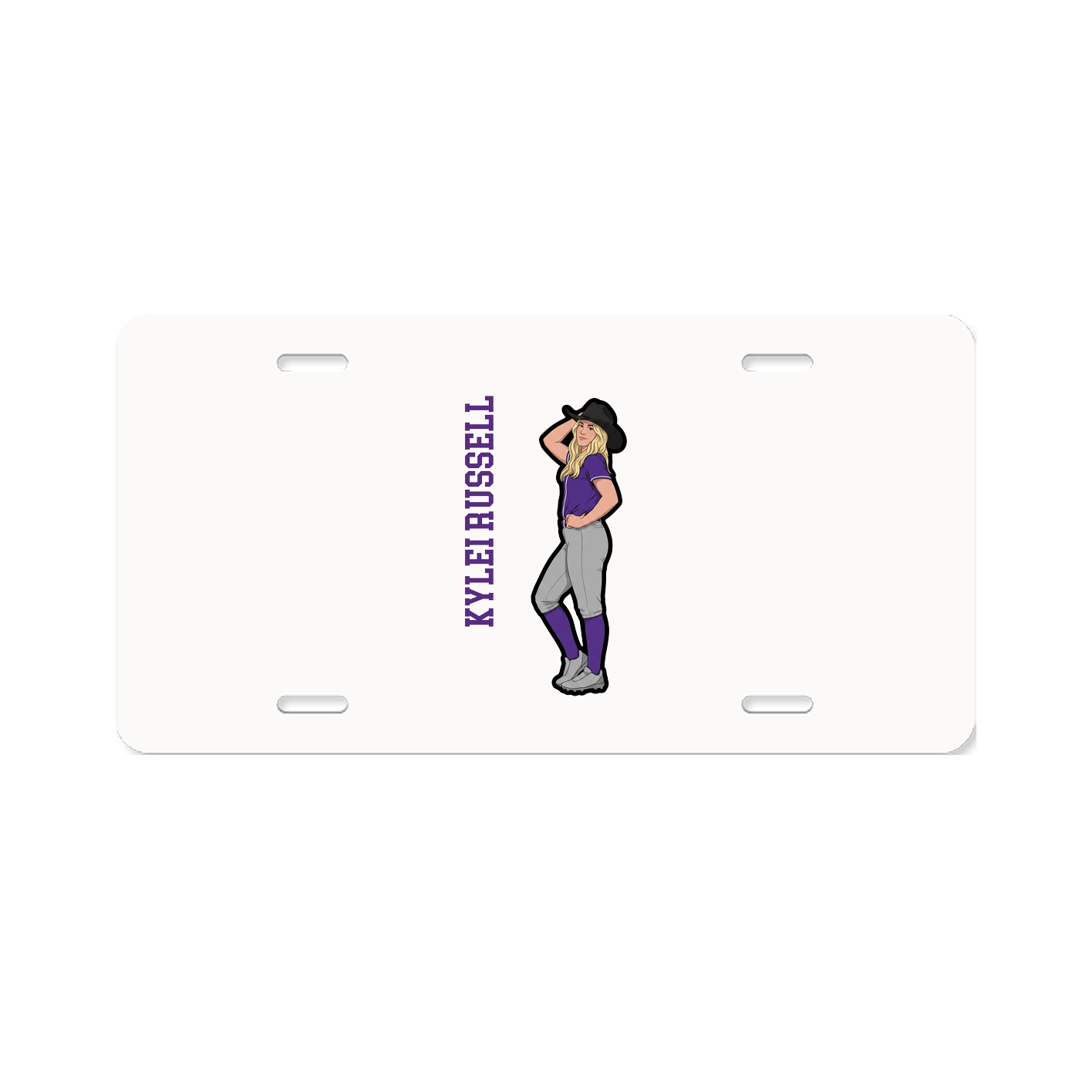 License Plate — Name Vertical in Classic