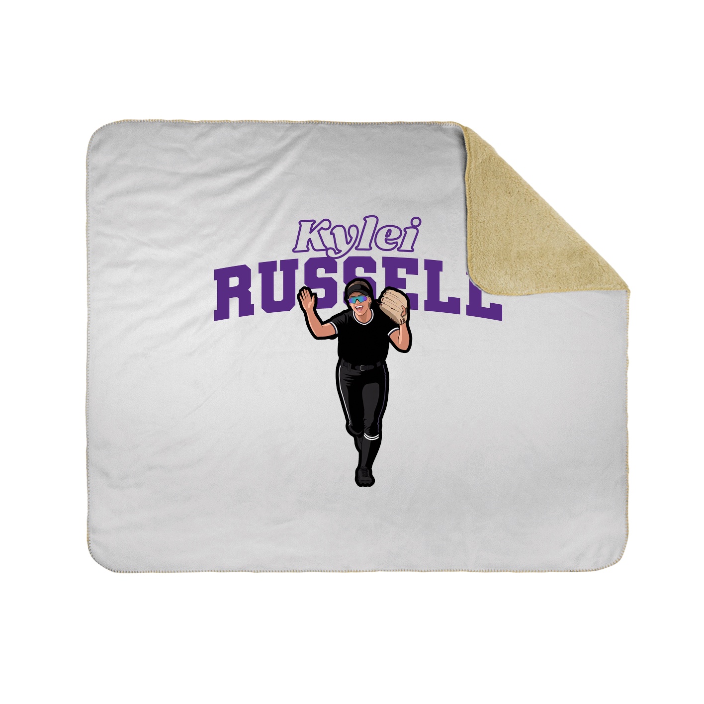 Throw Blanket — Name Arch in White