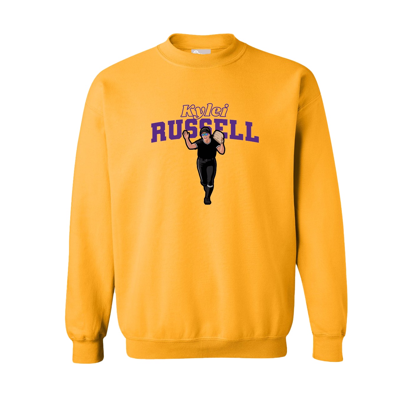 Fleece Crew — Name Arch in Gold