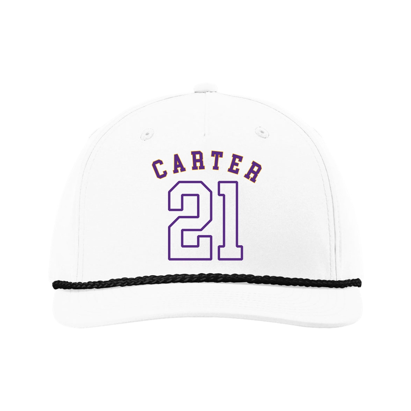 Five-Panel Classic Rope Cap — Shirsey Arch in White