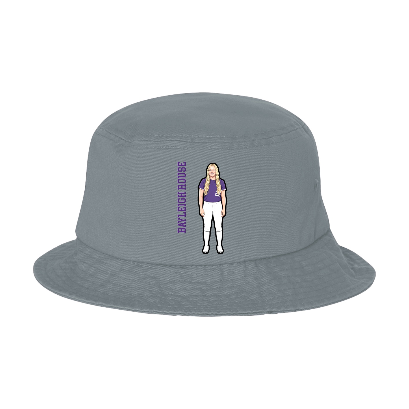 Bucket Cap — Name Vertical in Grey