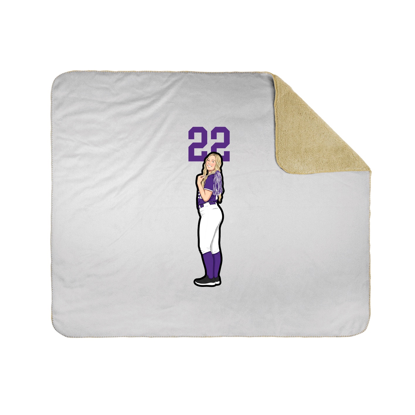 Throw Blanket — Number Top in White