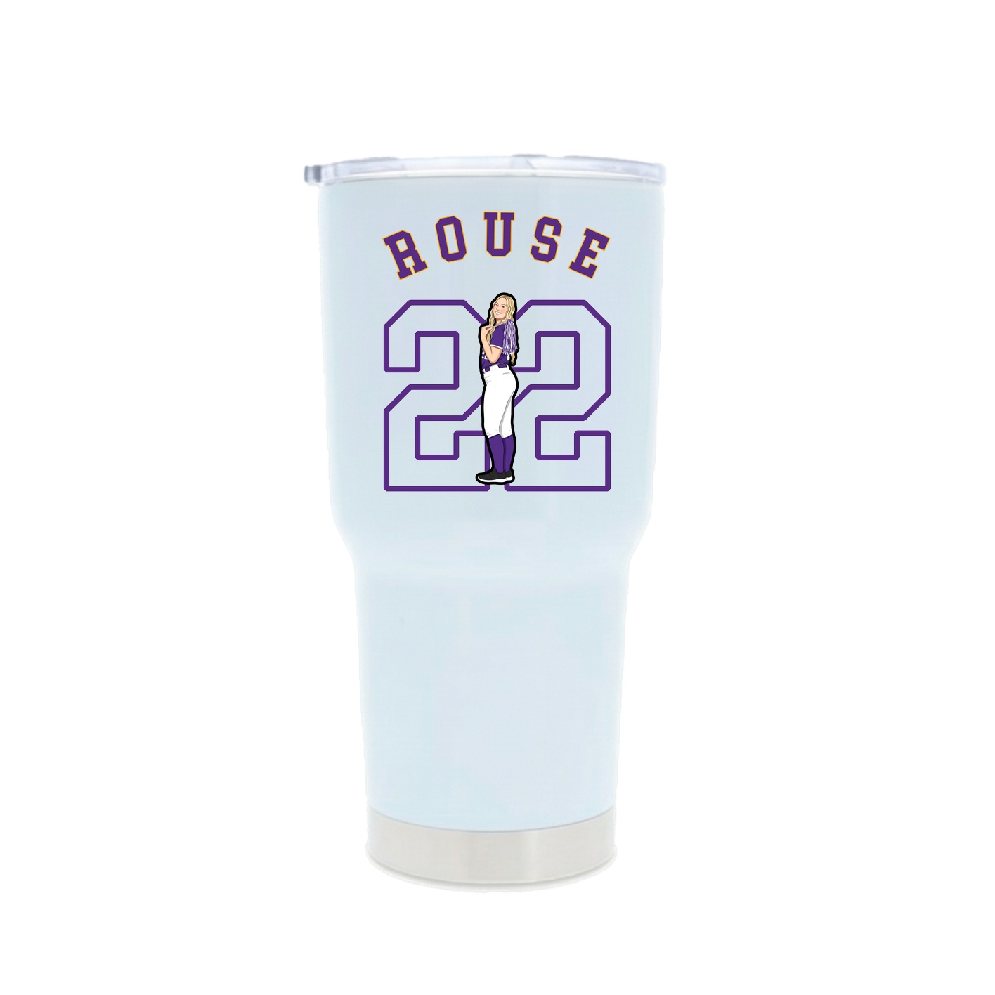 30oz Stainless Steel Tumbler — Shirsey Arch in White