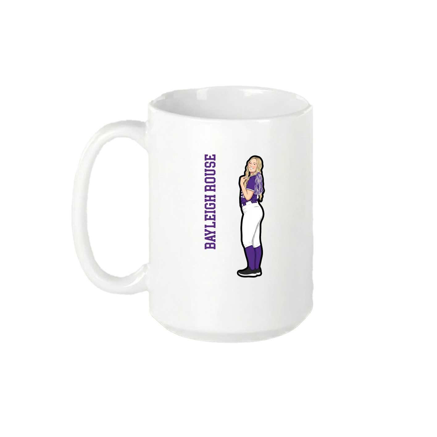 15oz Coffee Mug — Name Vertical in White