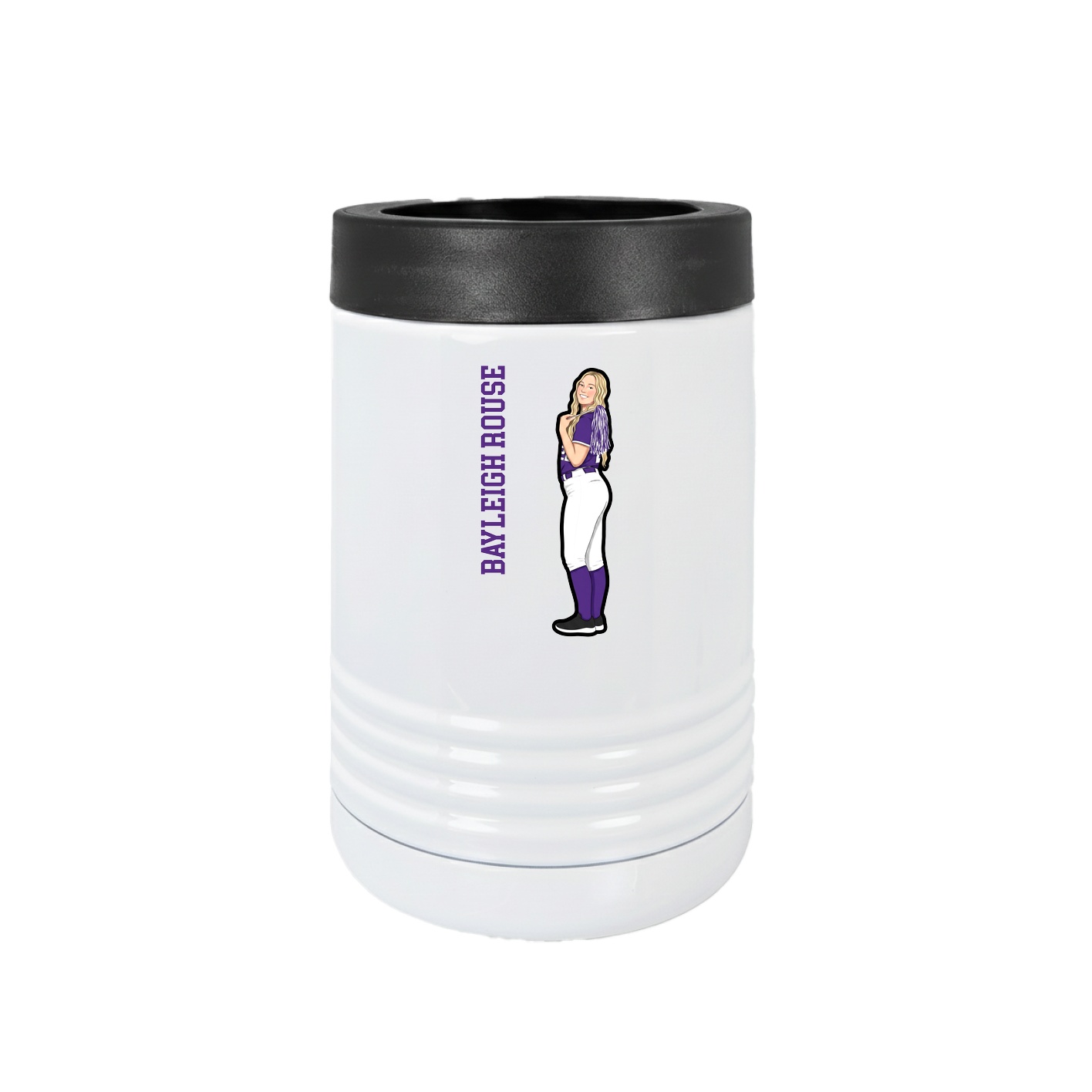 Beverage Holder — Name Vertical in White